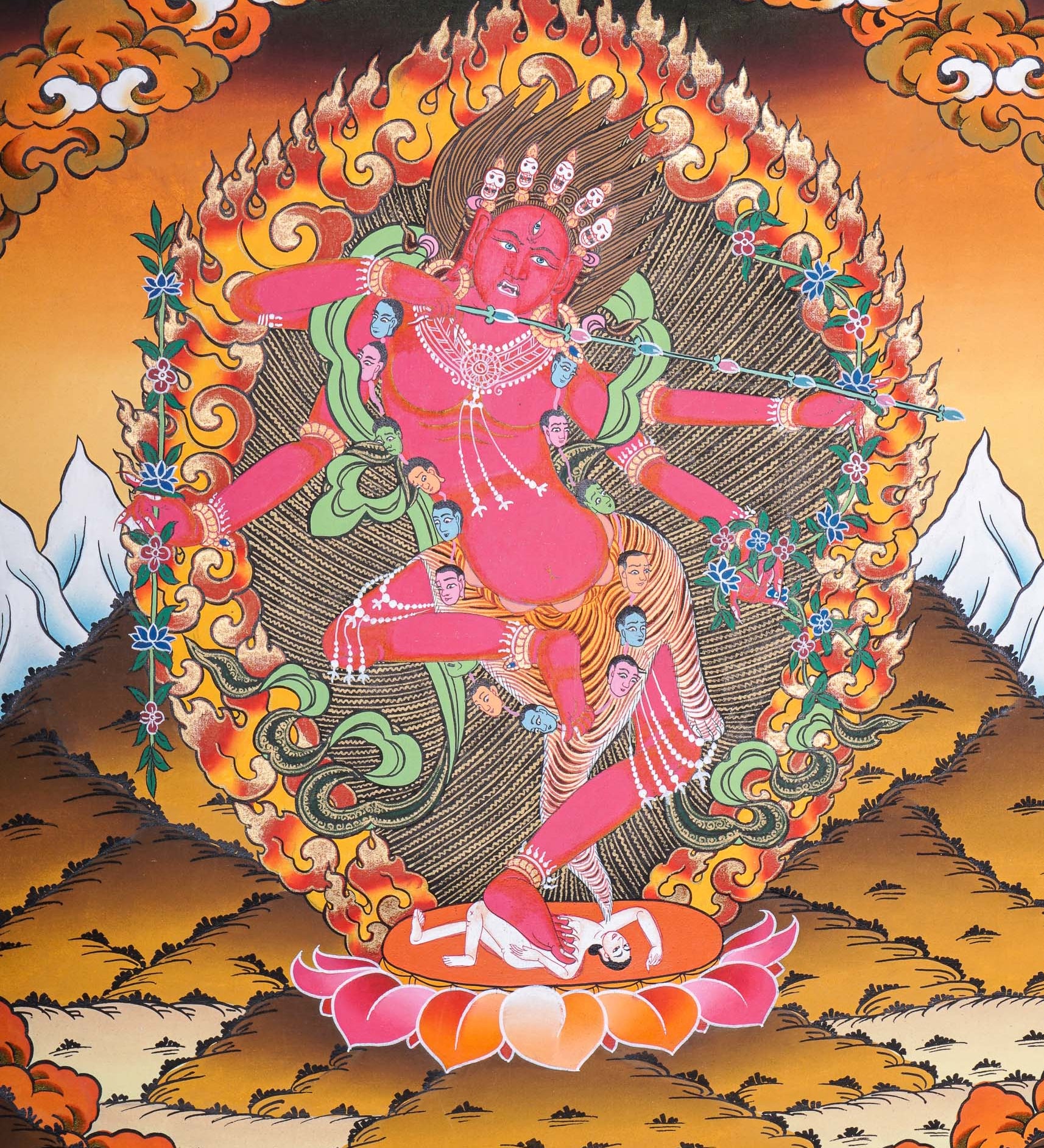 Kurkulla Thangka - Wrathful Deity Painting