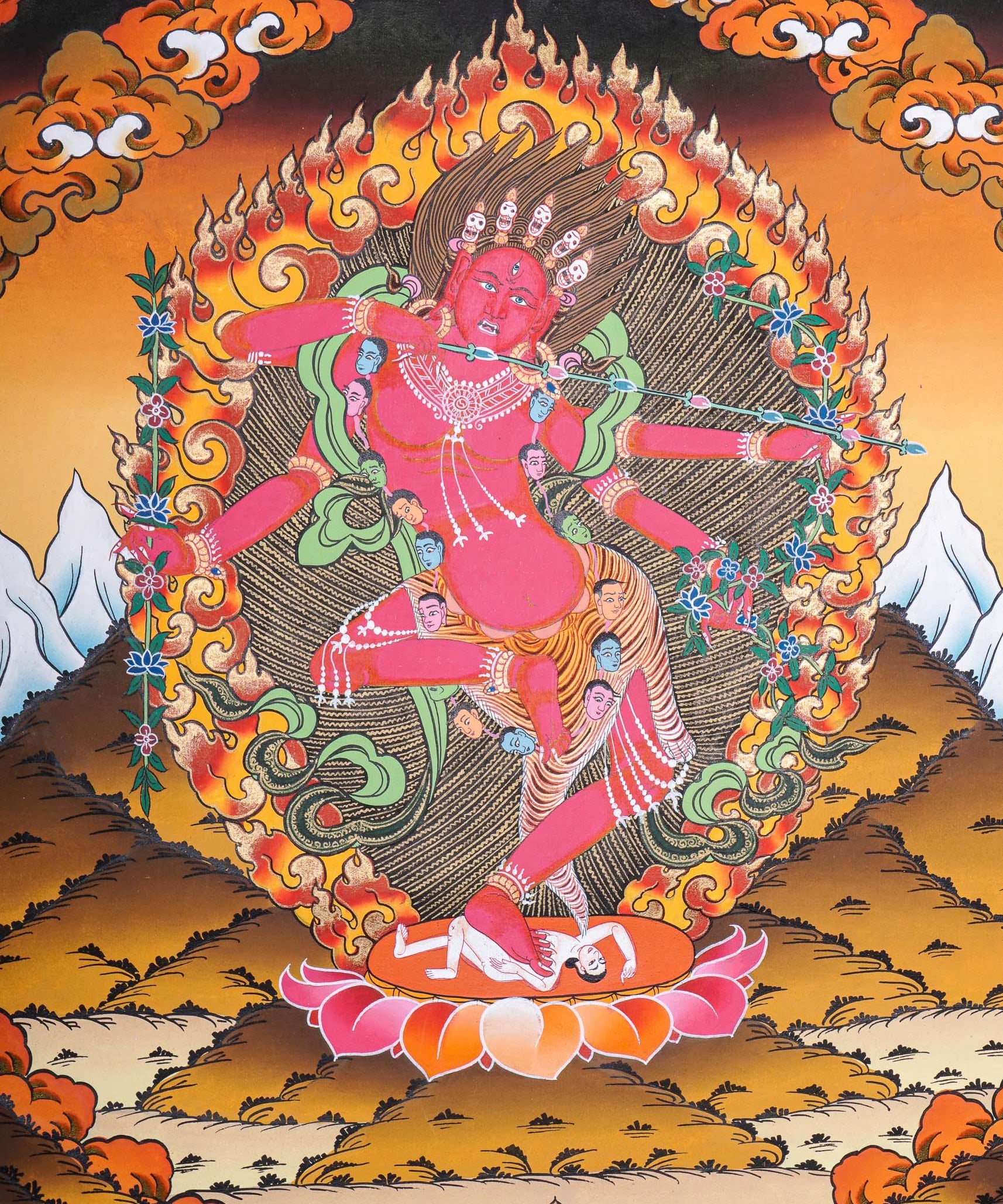 Kurkulla Thangka - Wrathful Deity Painting