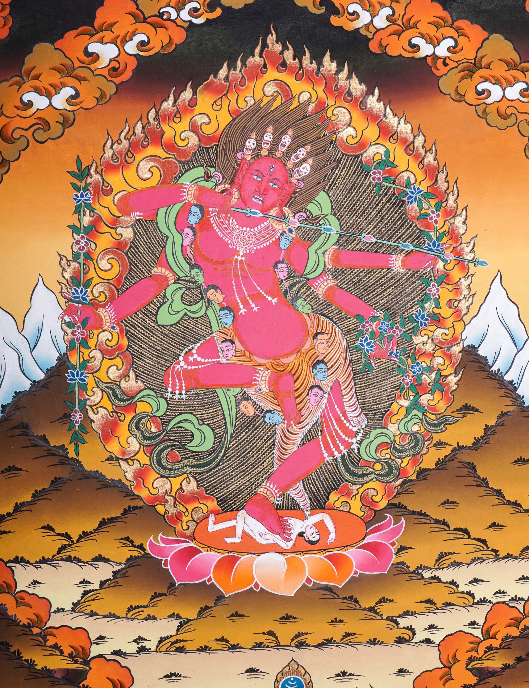 Kurkulla Thangka - Wrathful Deity Painting