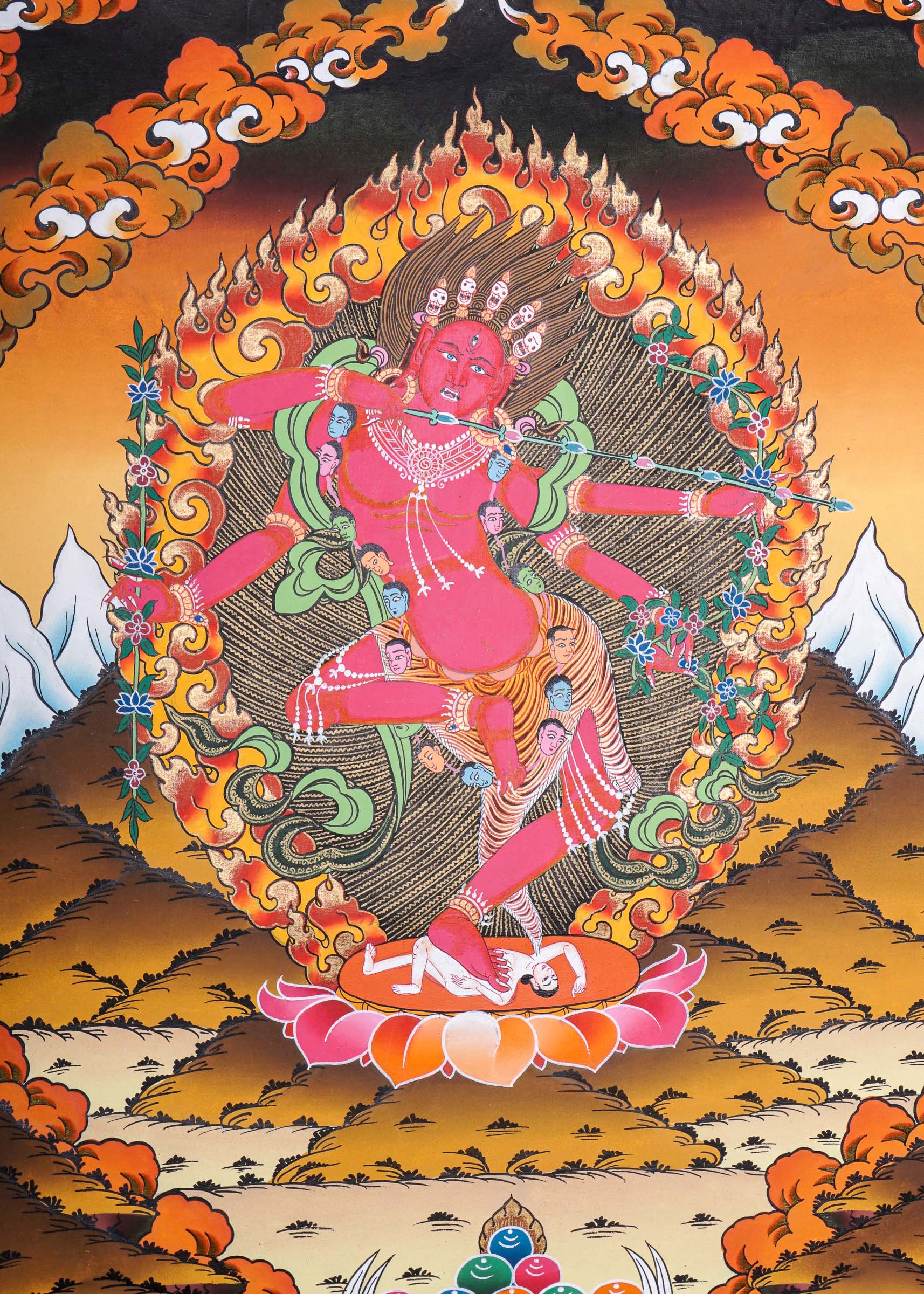 Kurkulla Thangka - Wrathful Deity Painting