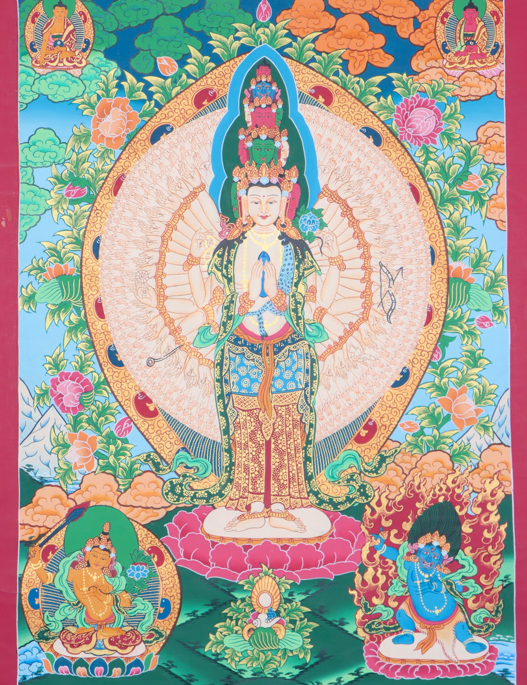  Avalokiteshvara Thangka for Home Decoration and Chakra Healing.