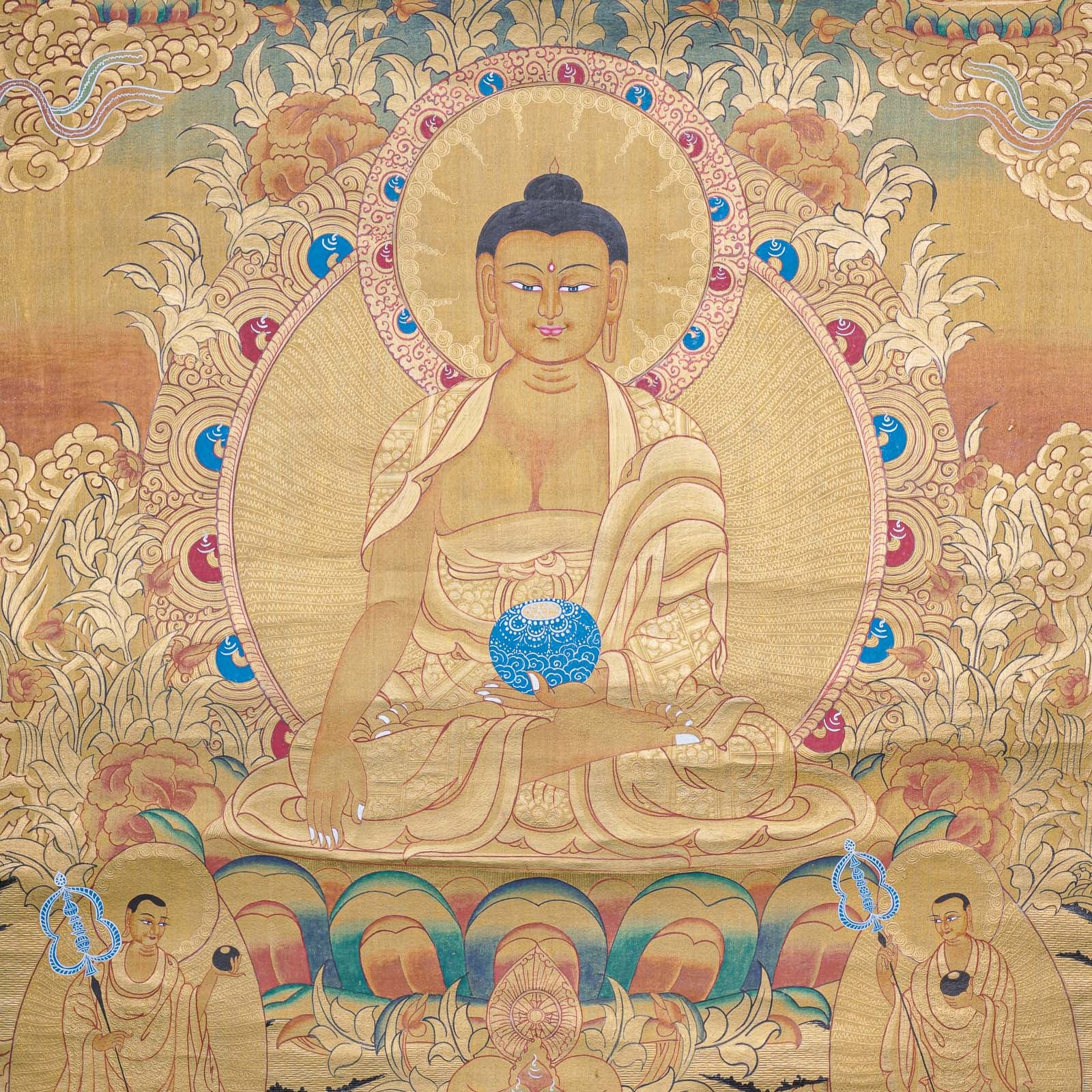 Shakyamuni Buddha Thangka - Cotton Canvas Painting