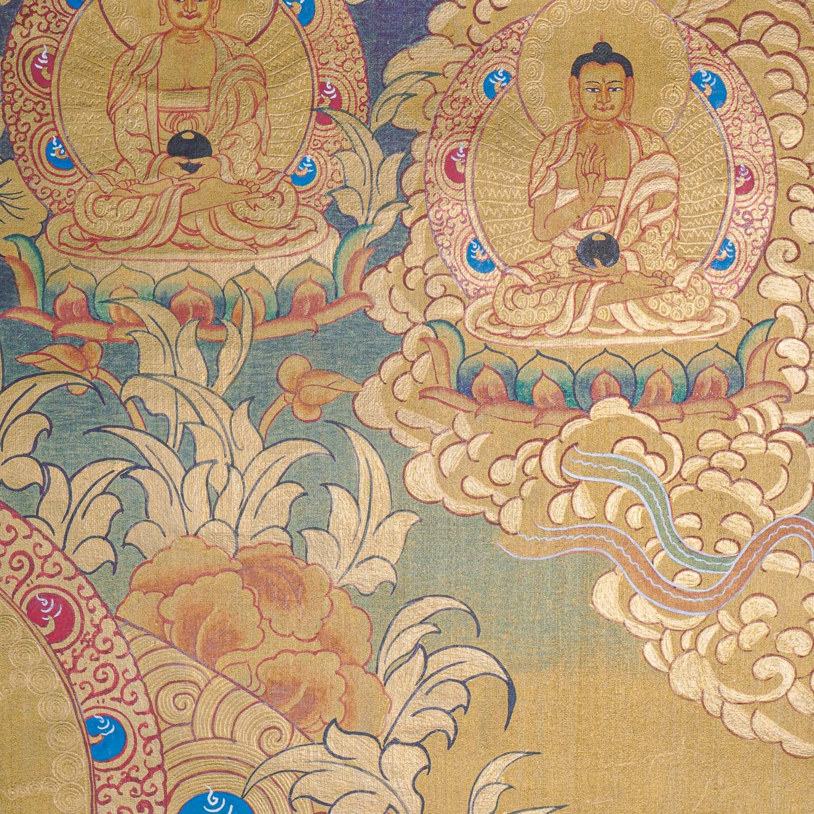 Shakyamuni Buddha Thangka - Cotton Canvas Painting