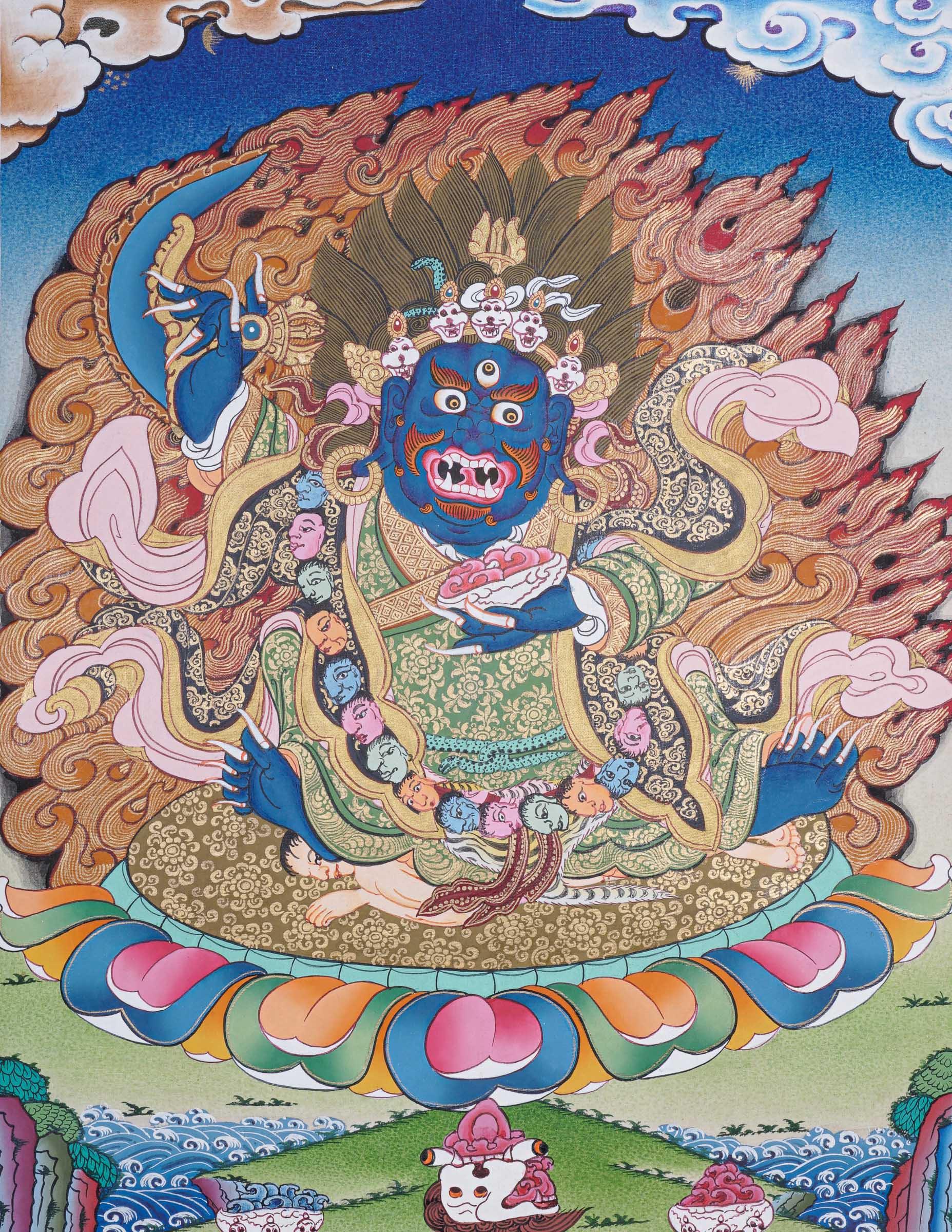 Mahakala Thangka - Handpainted Painting 