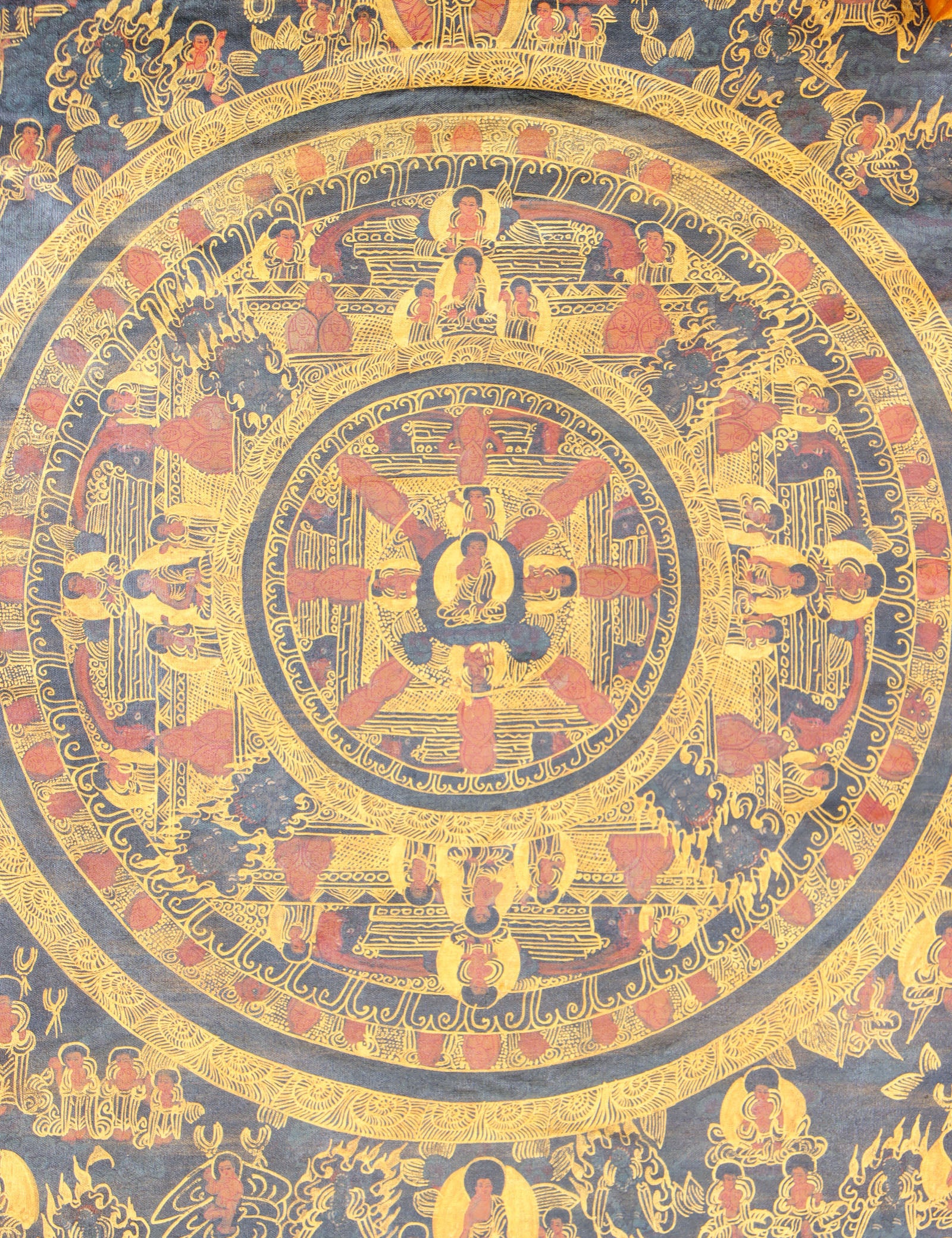 Buddha Mandala Brocade Thangka for spirituality.