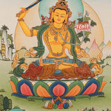 Handpainted Manjushree Thangka Painting - Himalayas Shop