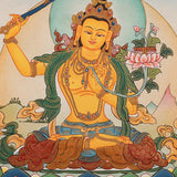 Handpainted Manjushree Thangka Painting - Himalayas Shop