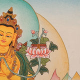 Handpainted Manjushree Thangka Painting - Himalayas Shop