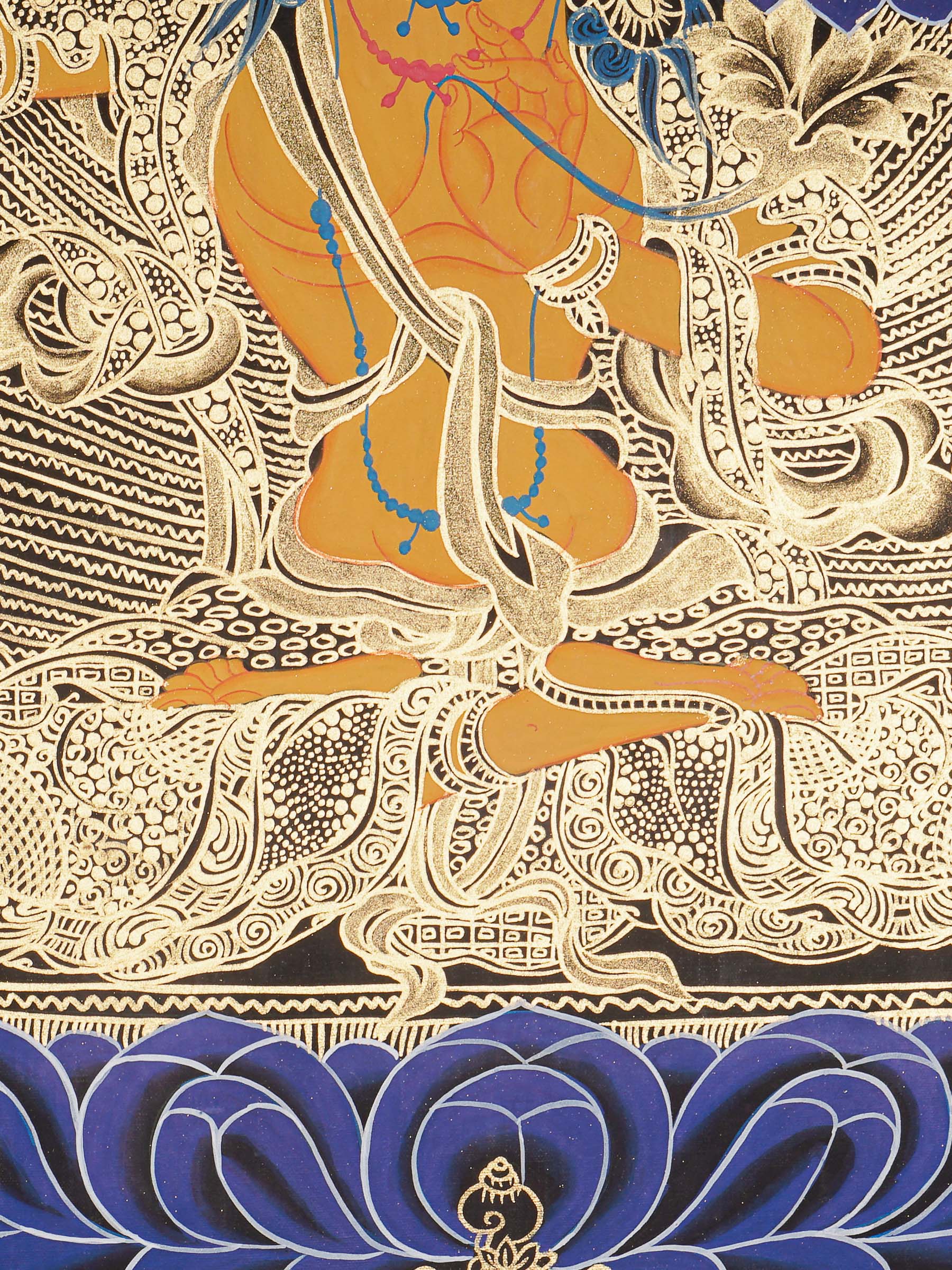 Manjushree Thangka Painting for prayer and meditation.