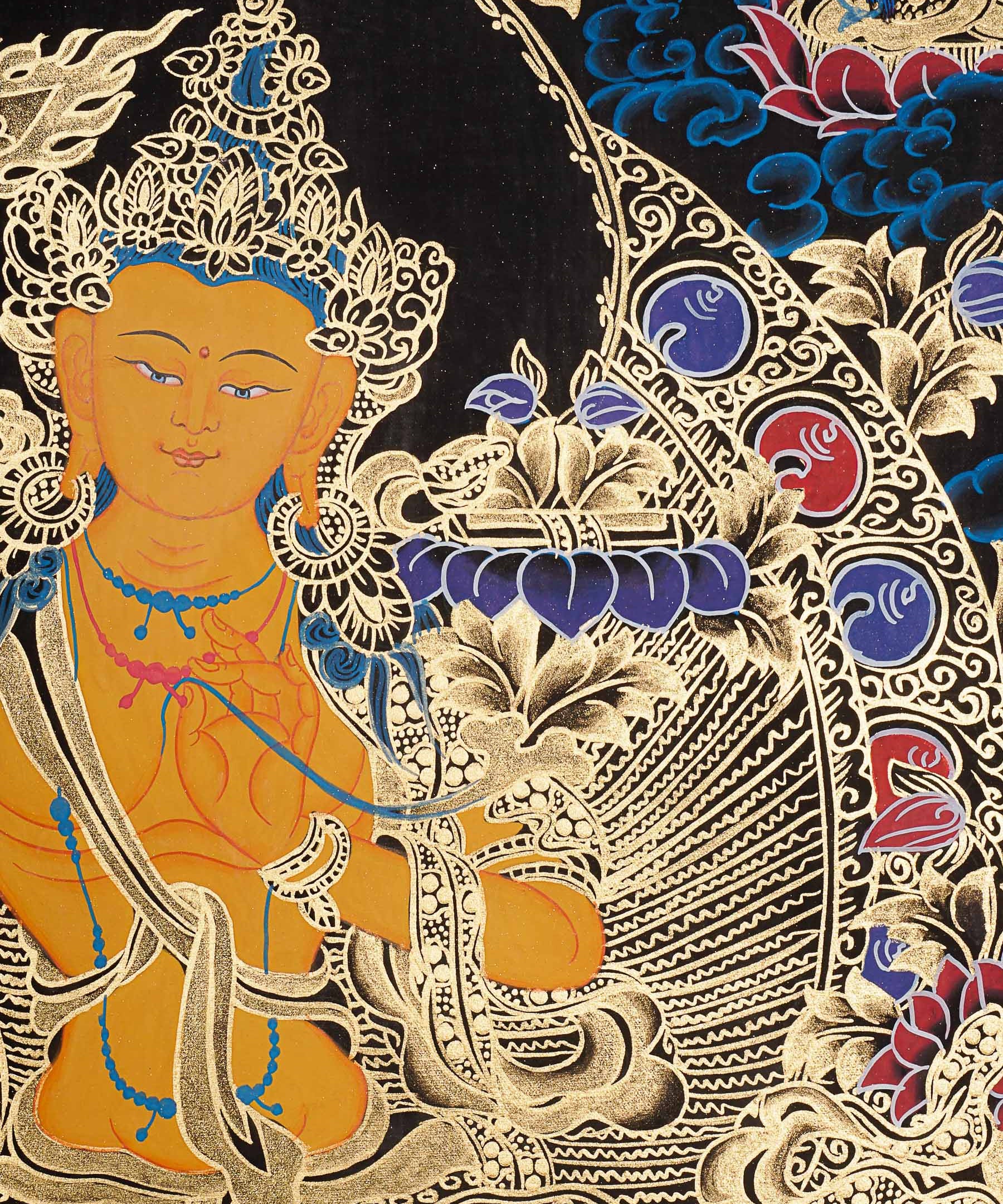 Manjushree Thangka Painting for prayer and meditation.