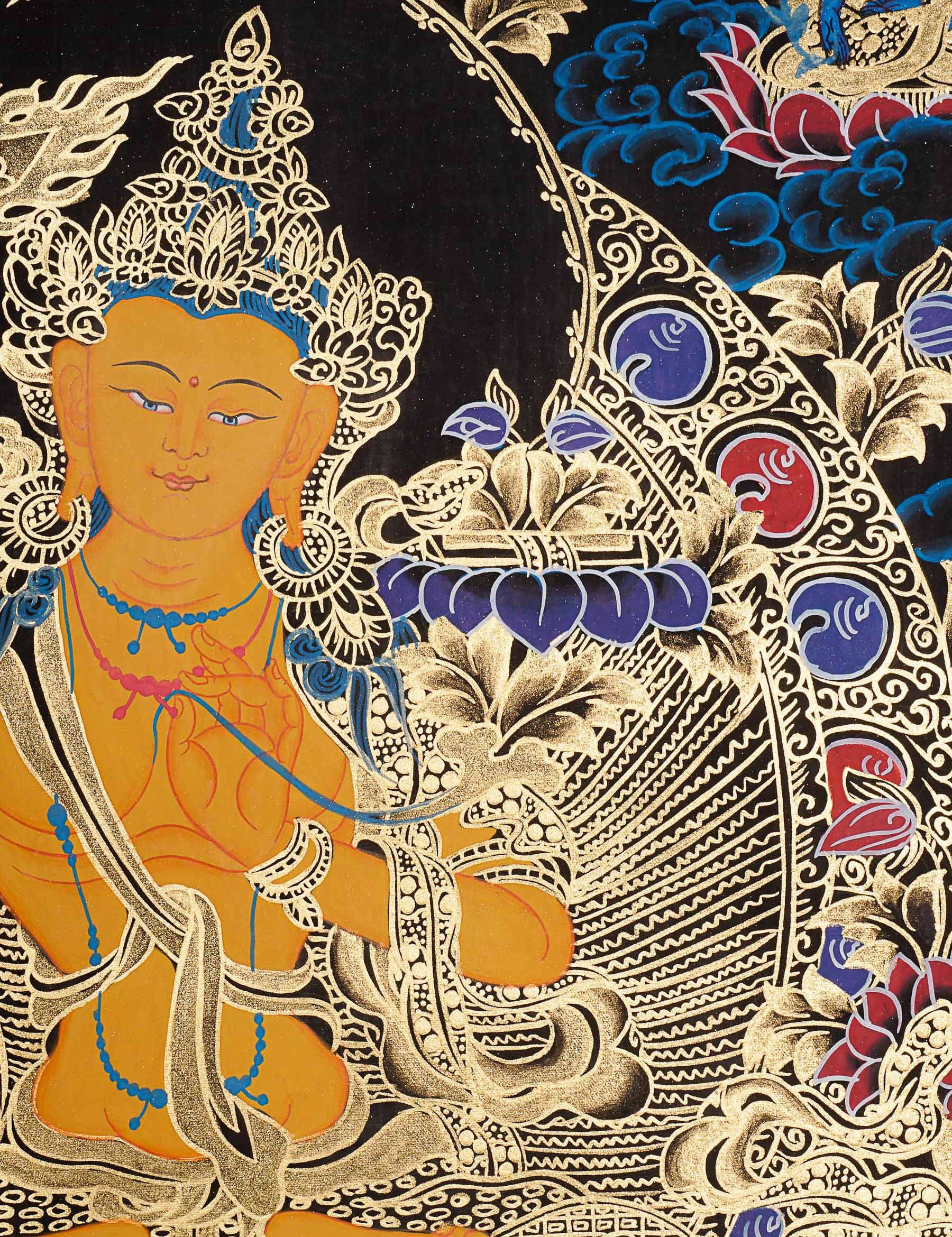 Manjushree Thangka Painting for prayer and meditation.