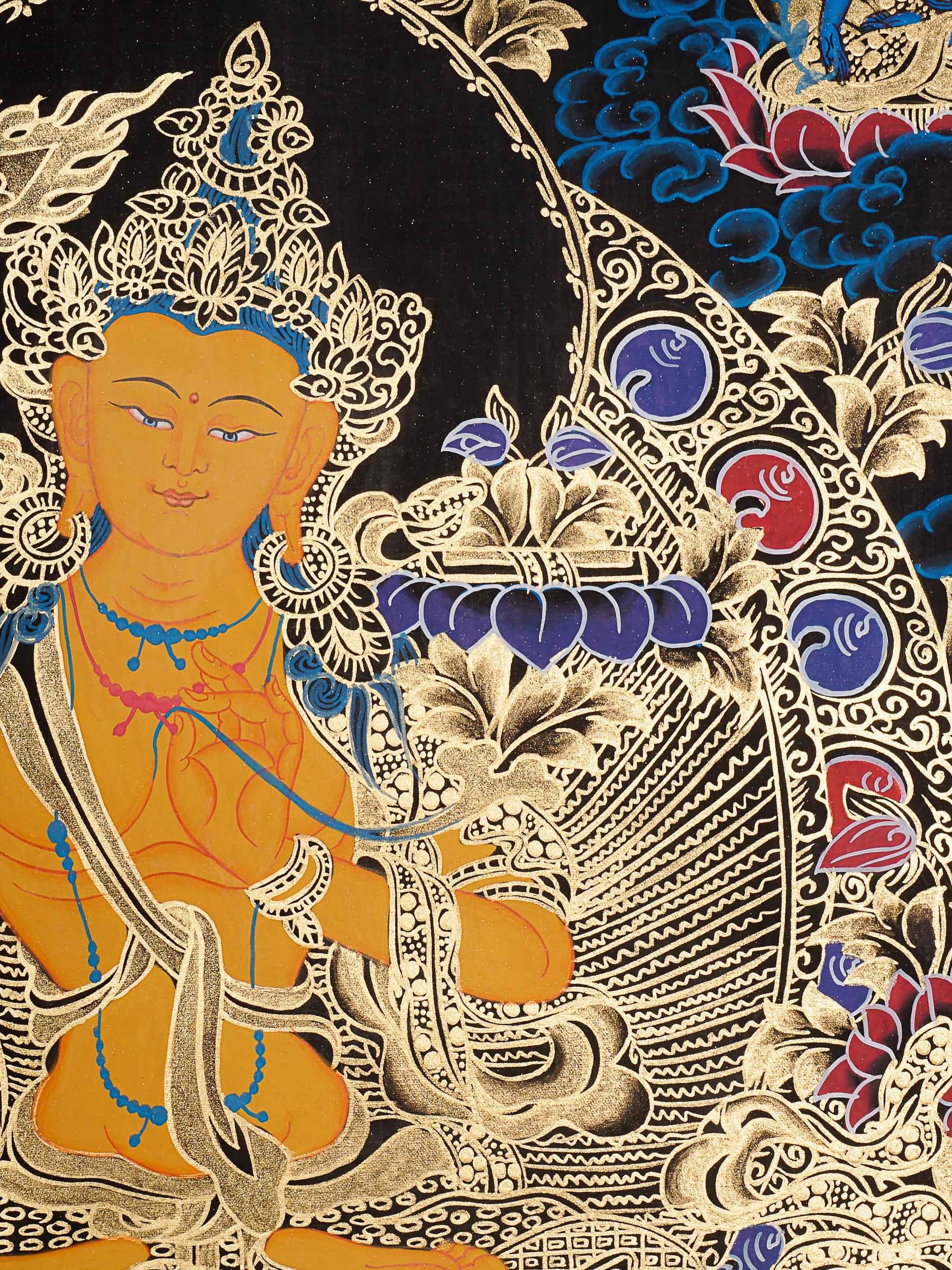 Manjushree Thangka Painting for prayer and meditation.