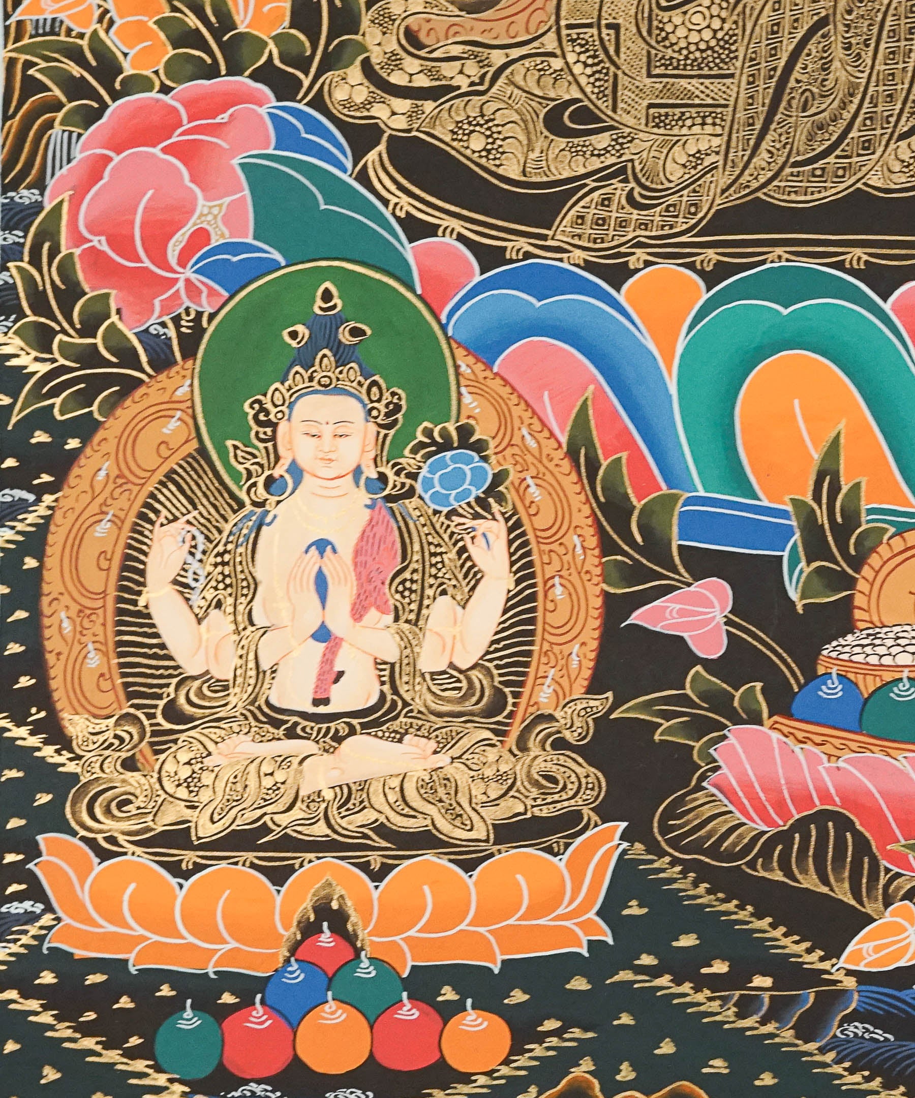 Manjushree Thangka Painting - Handpainted Art