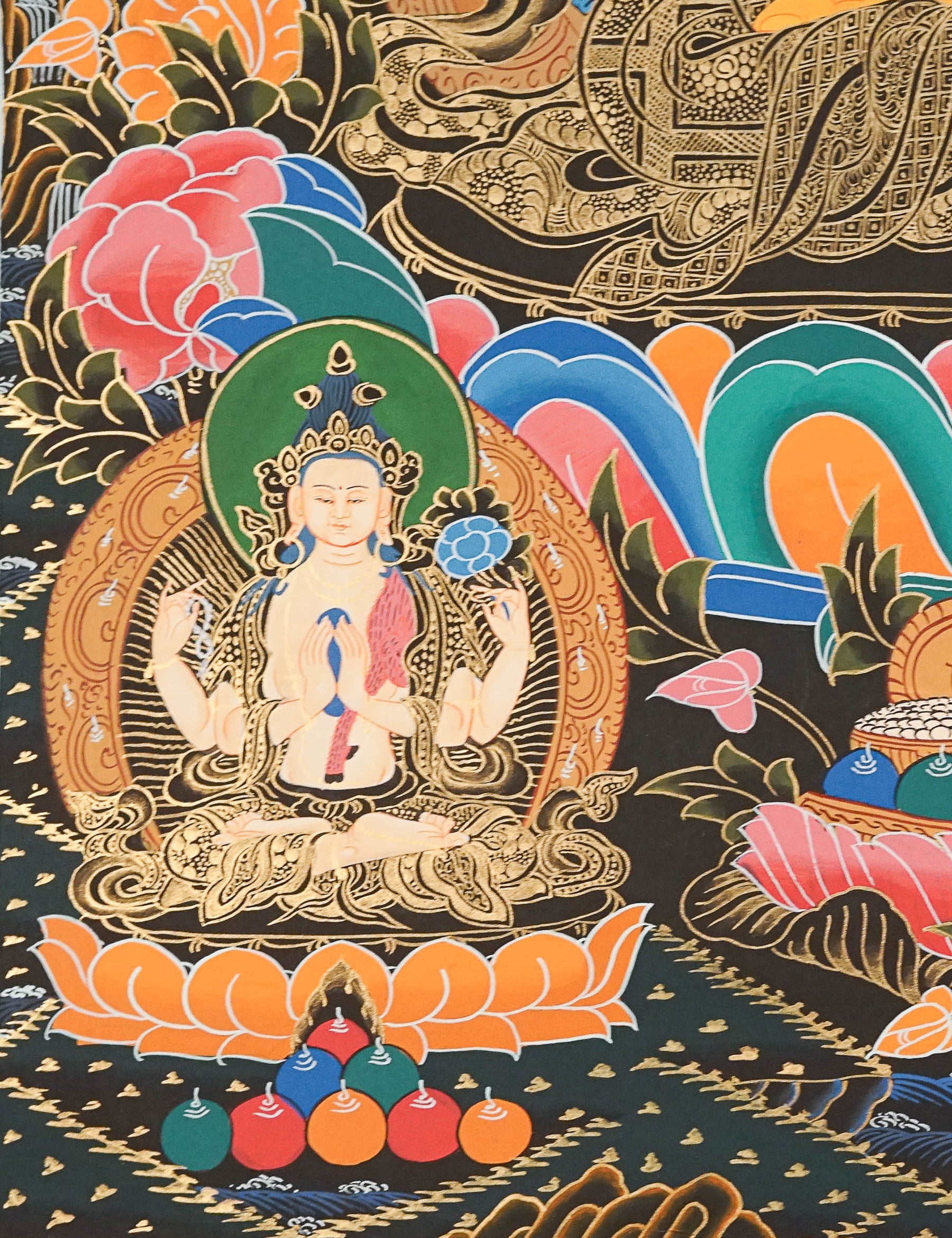 Manjushree Thangka Painting - Handpainted Art