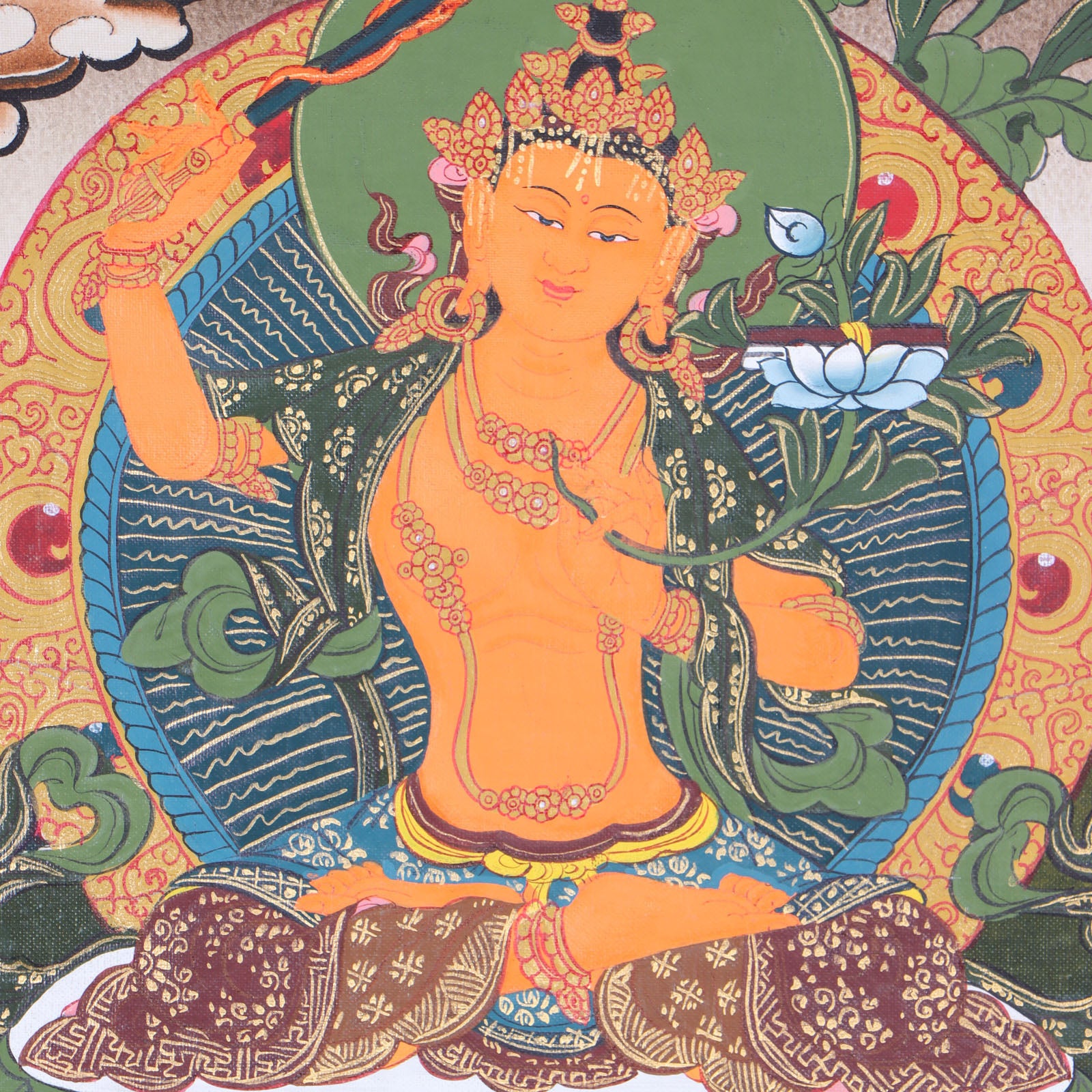 Finest quality thangka collector of Manjushri Thangka - Himalayas shop