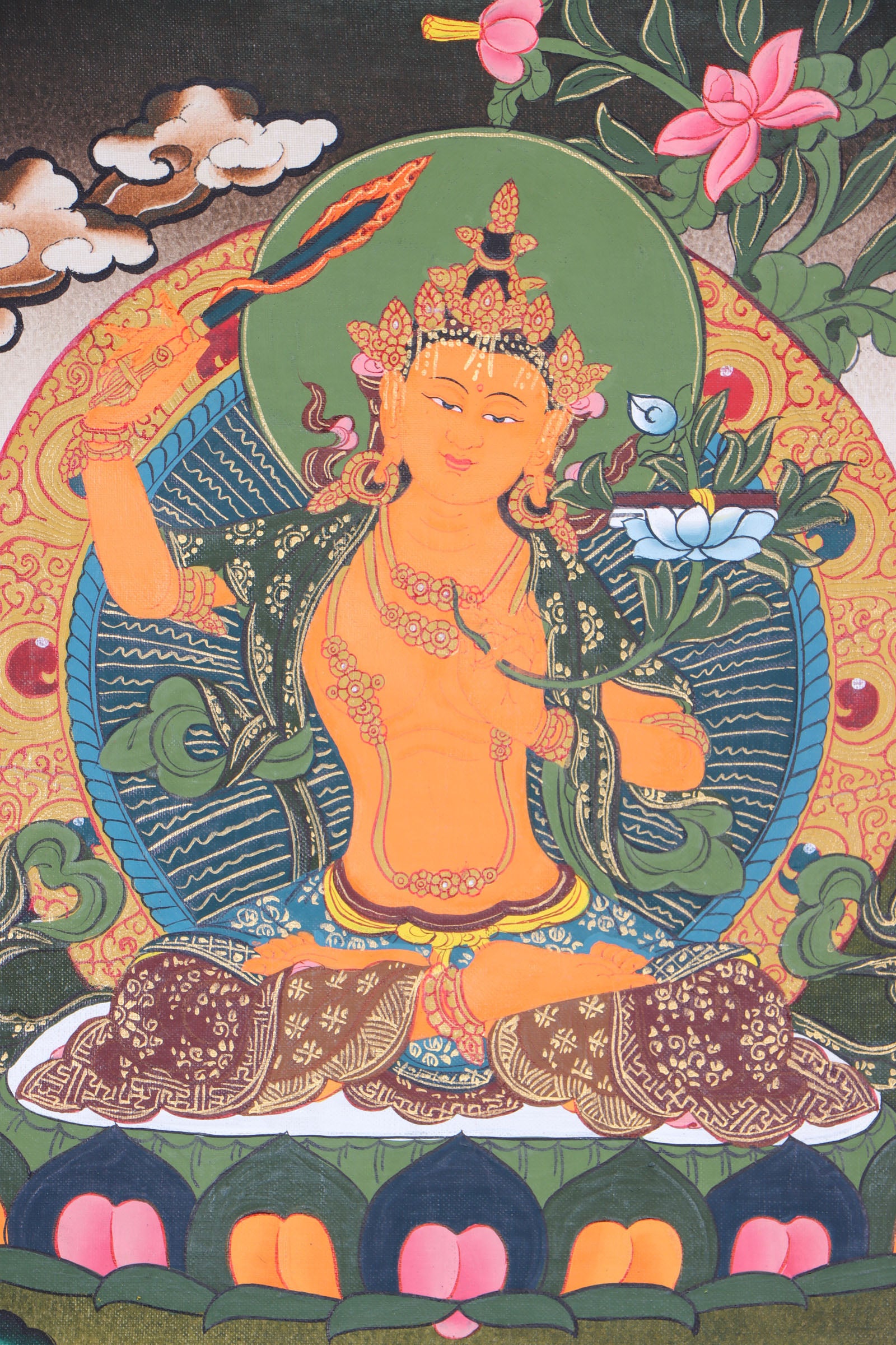 Finest quality thangka collector of Manjushri Thangka - Himalayas shop