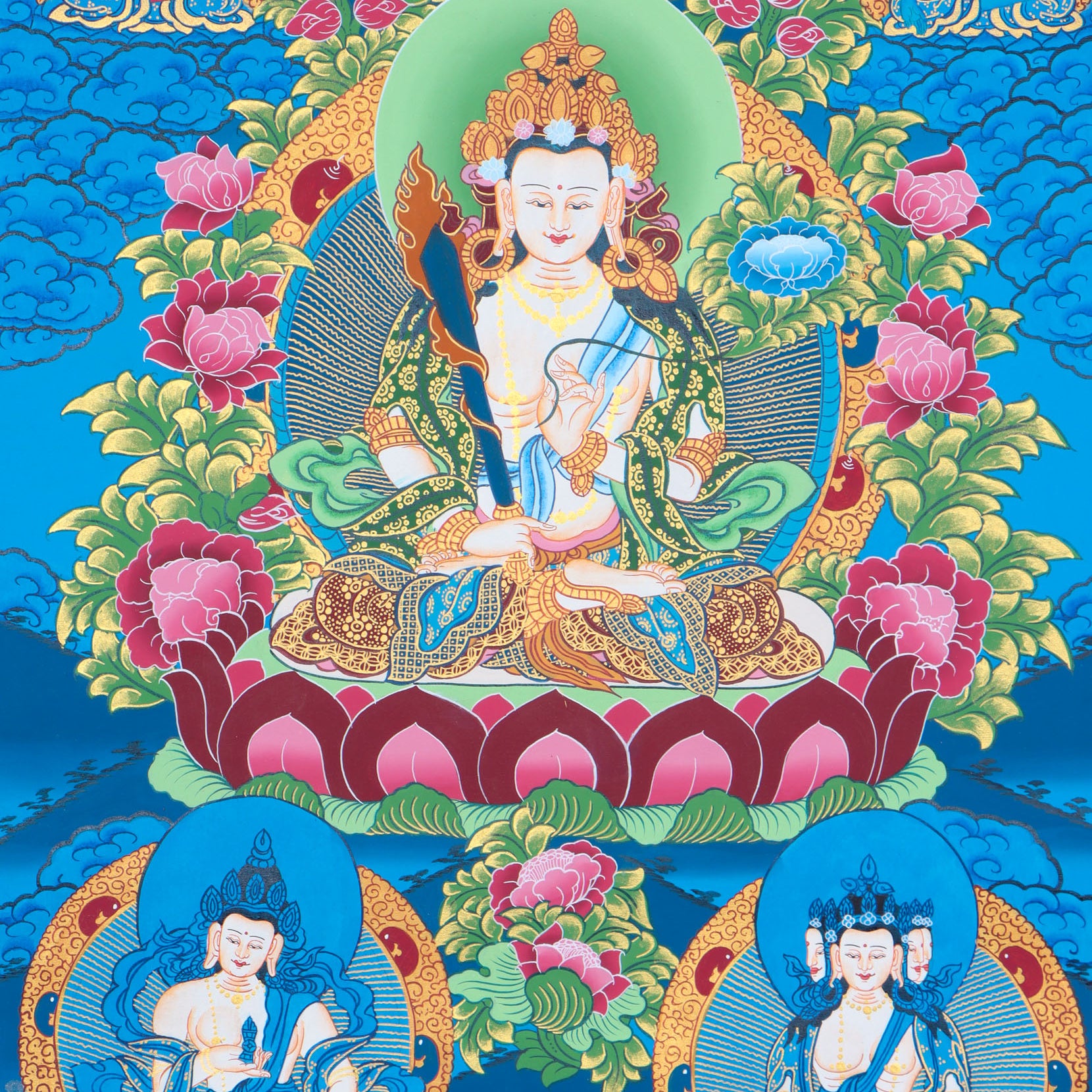 Manjushree Thangka for spiritual progression and education.