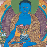 Medicine Buddha Thangka is meticulously hand-painted with vibrant colors. Himalayas Shop