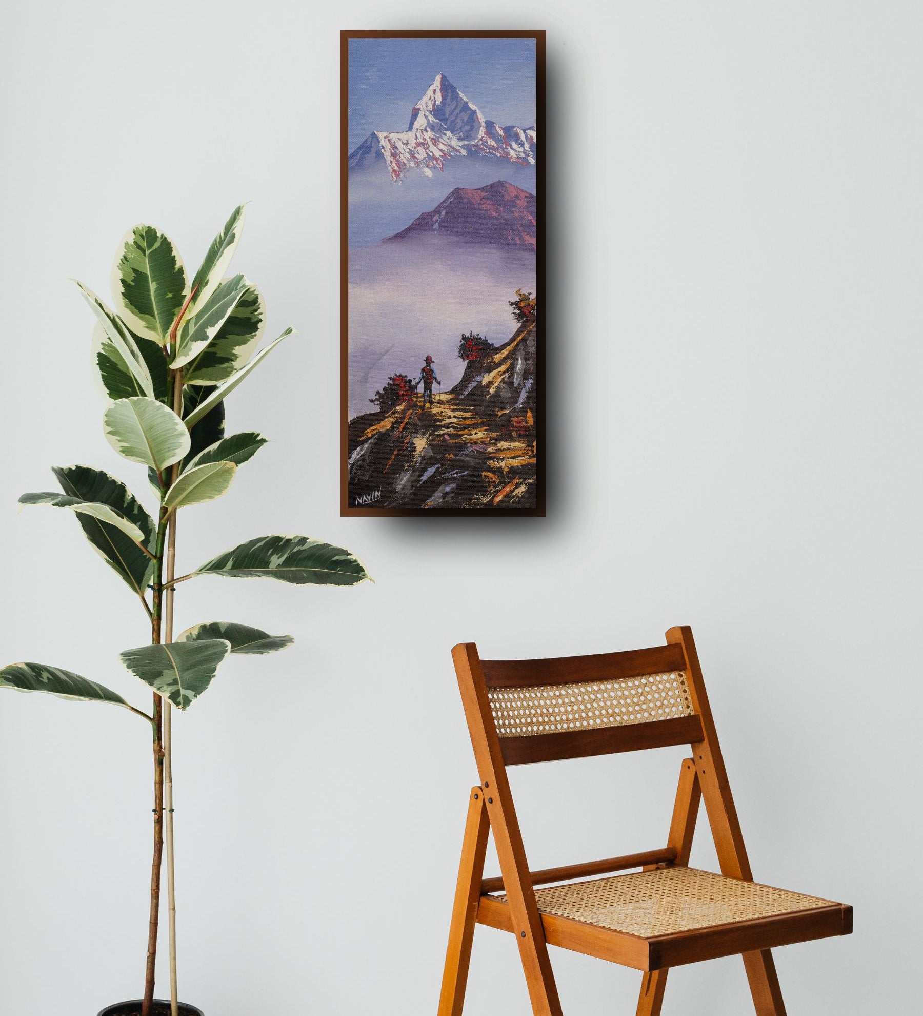 Oil Painting of Mount Machapuchre.