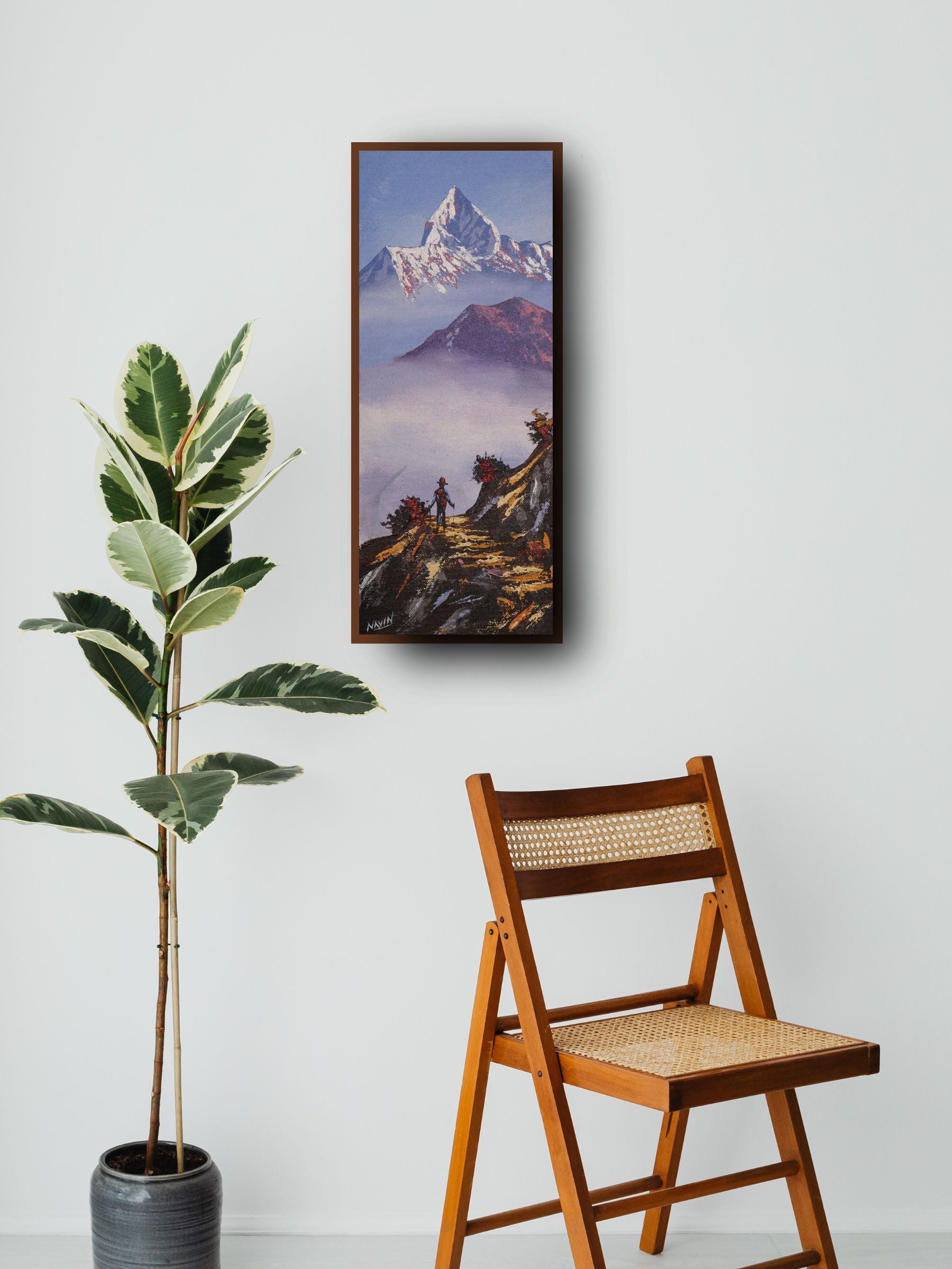 Oil Painting of Mount Machapuchre.