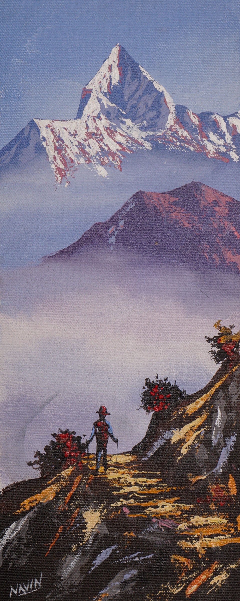 Oil Painting of Mount Machapuchre.