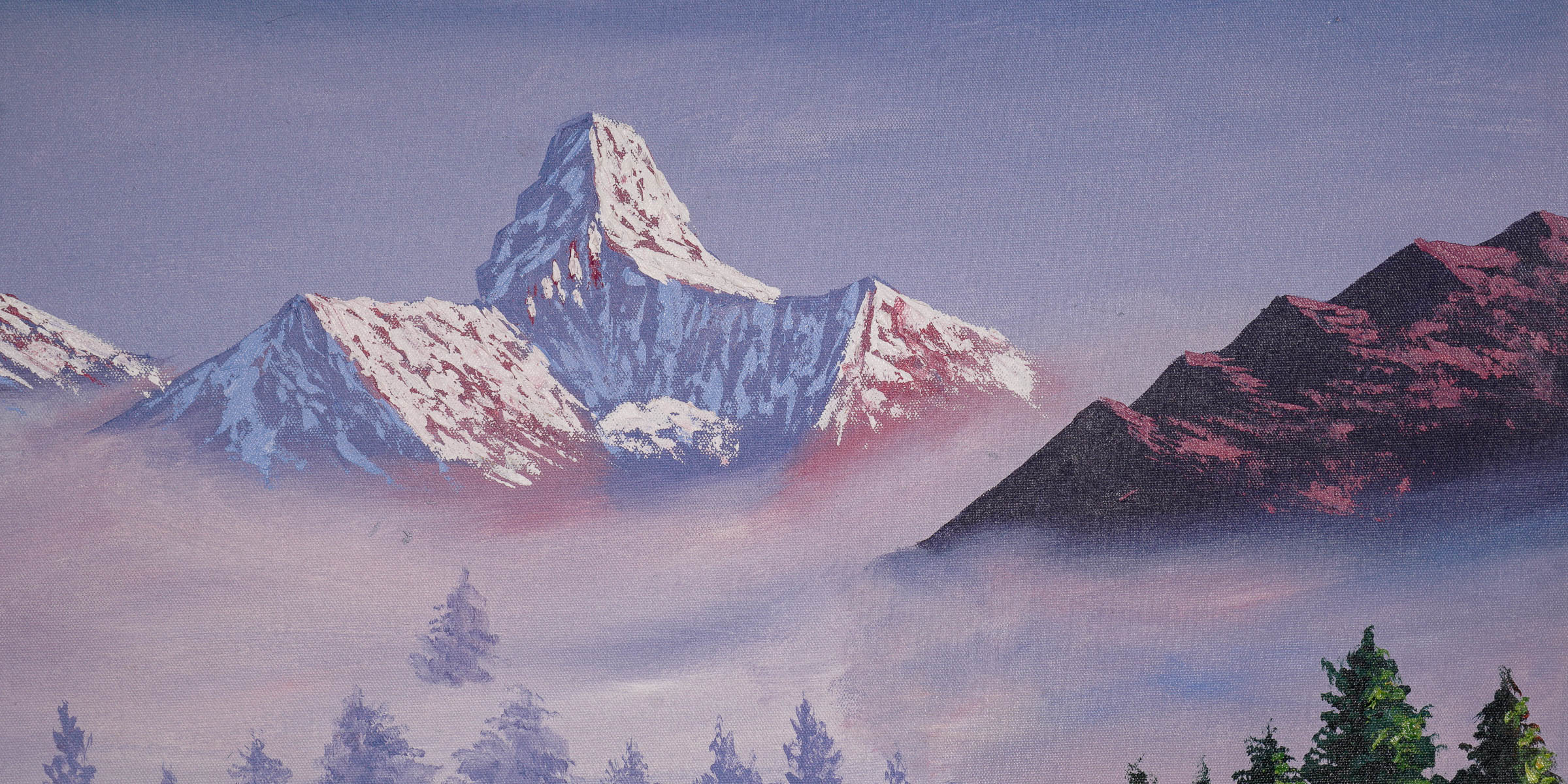 Oil Painting of Mount Ama Dablam & Mount Everest