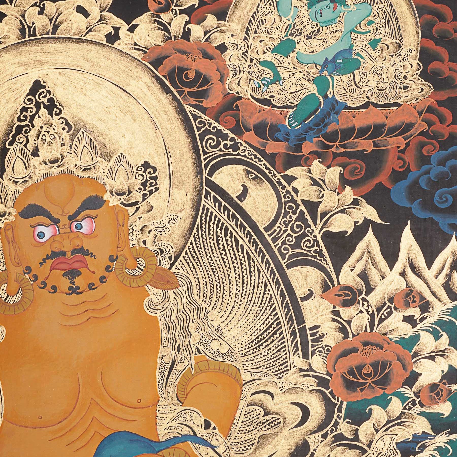 Pancha Zambala Thangka - Handpainted Tibetan Painting