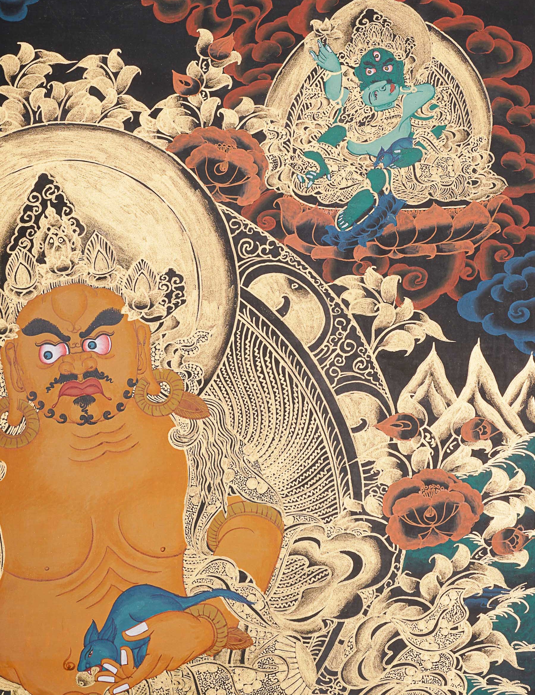 Pancha Zambala Thangka - Handpainted Tibetan Painting