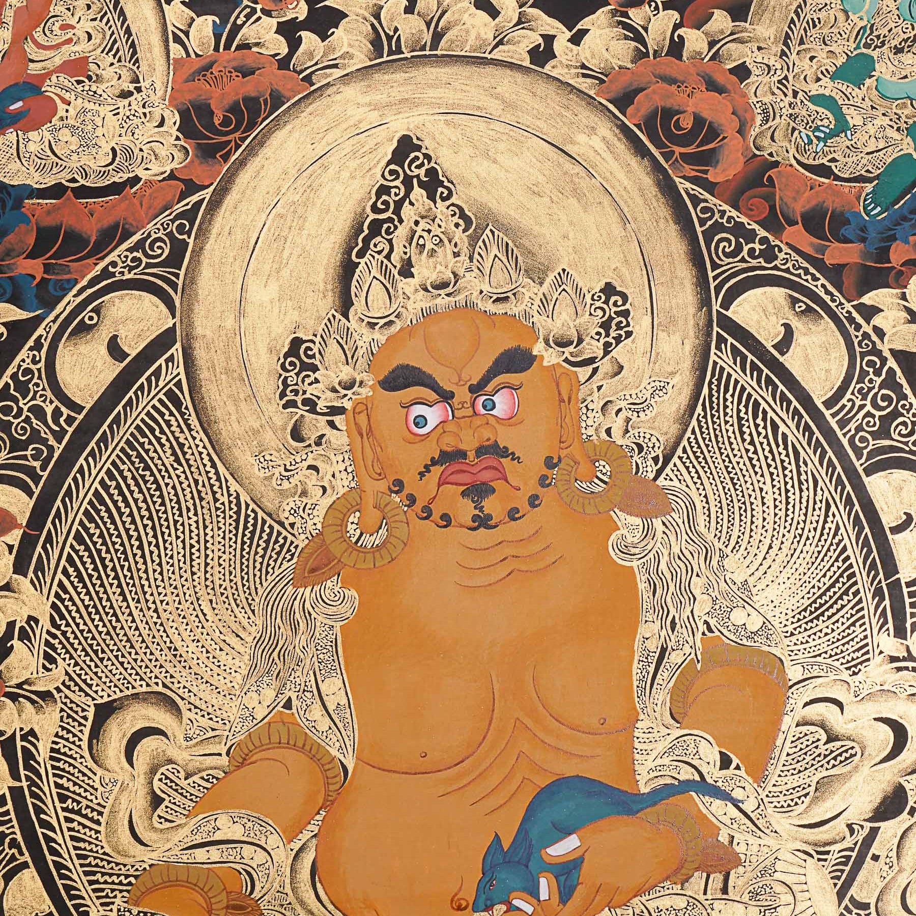 Pancha Zambala Thangka - Handpainted Tibetan Painting