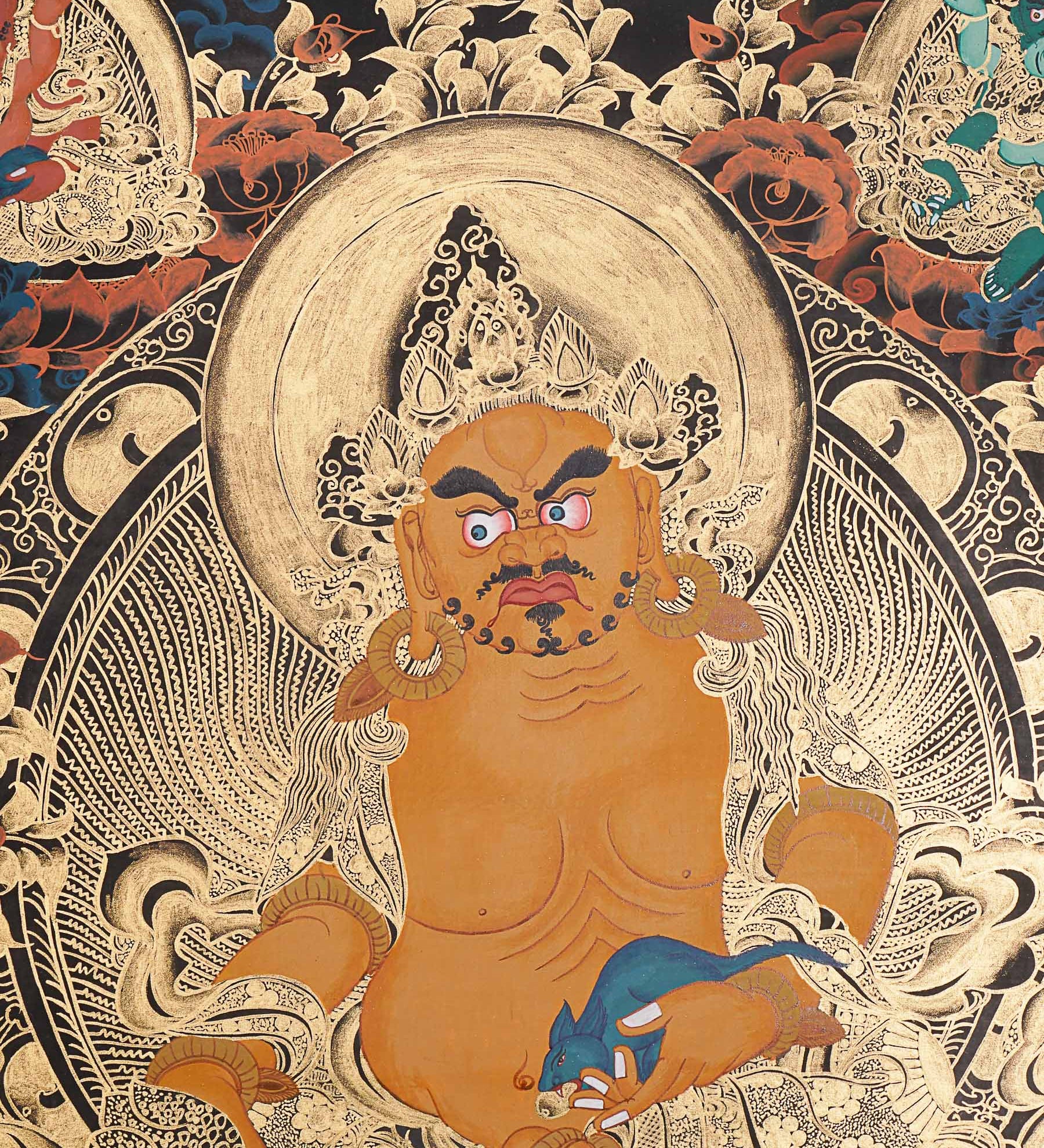 Pancha Zambala Thangka - Handpainted Tibetan Painting