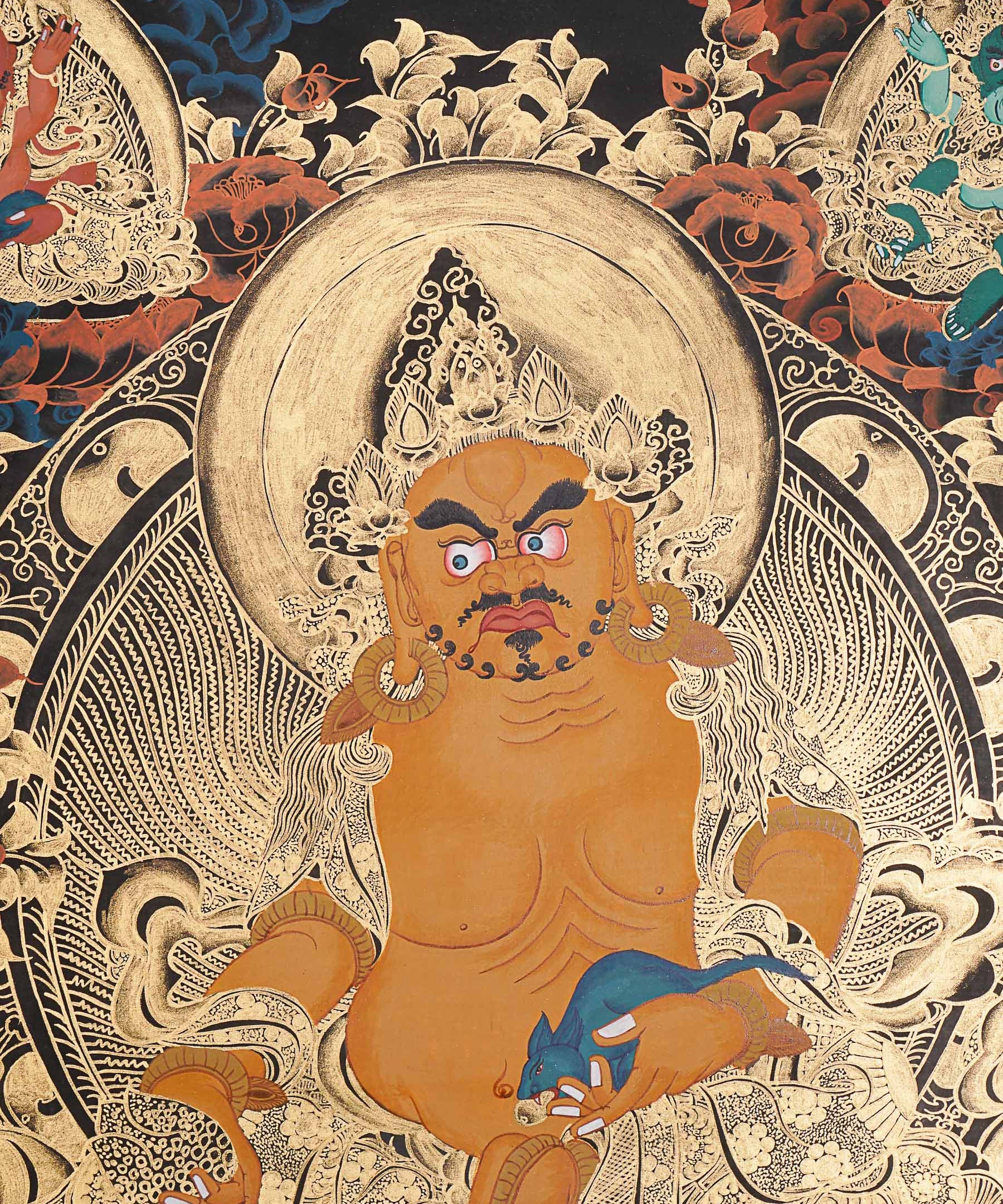 Pancha Zambala Thangka - Handpainted Tibetan Painting