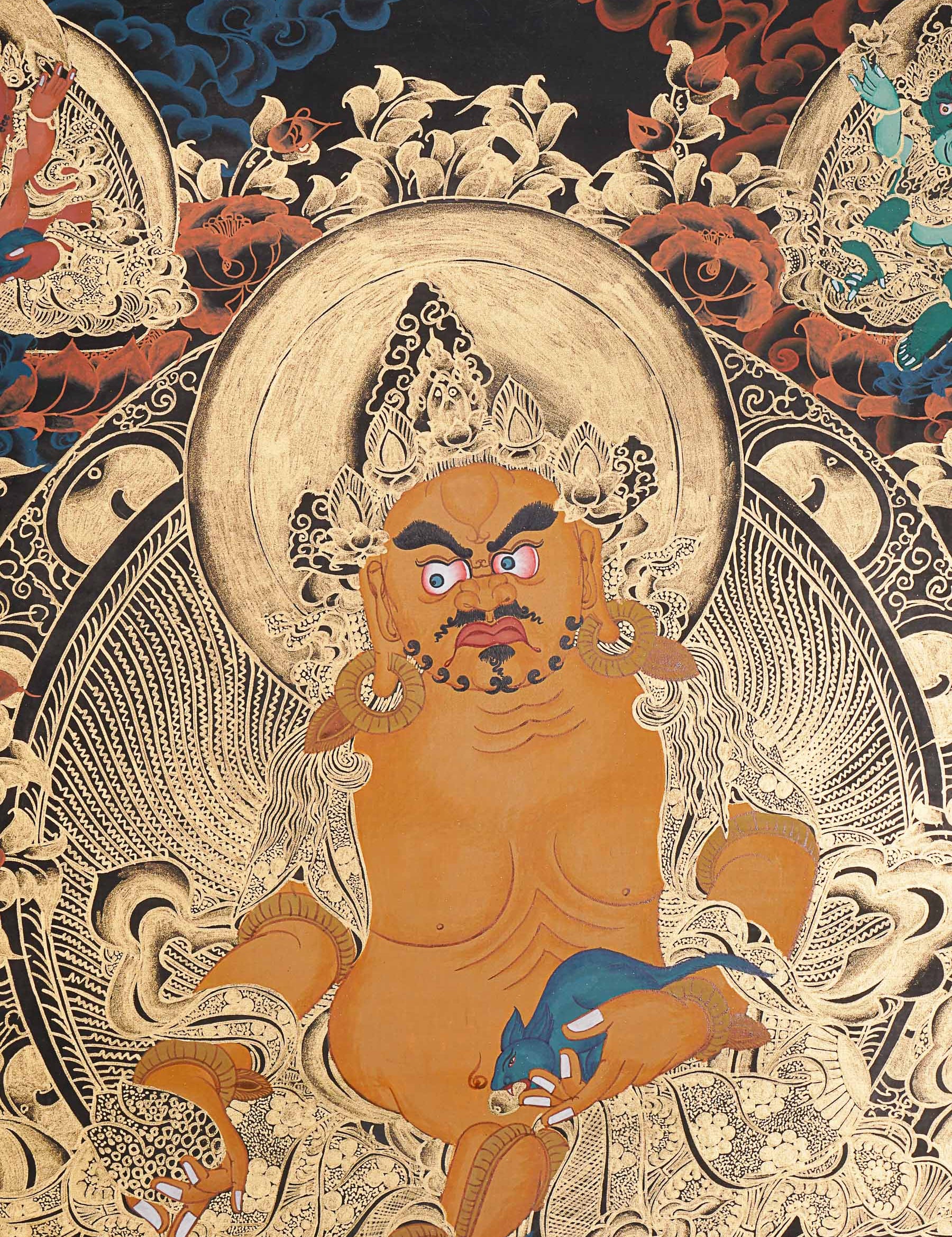 Pancha Zambala Thangka - Handpainted Tibetan Painting