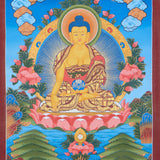 Shakyamuni  Buddha thangka for alter space and prayer .