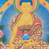 Shakyamuni Buddha thangka for alter space and prayer .