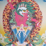 Wrathful deity Thangka Painting - Singh Mukhi