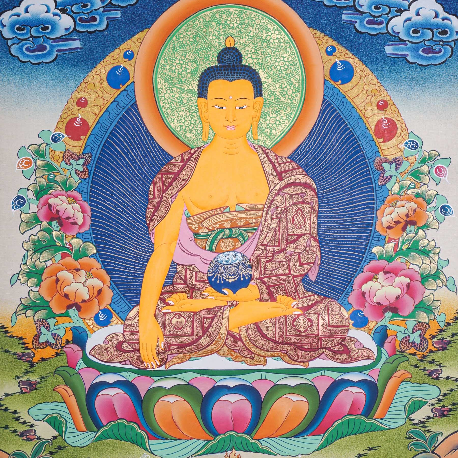 Shakyamuni Buddha Thangka - Buddhist Painting 