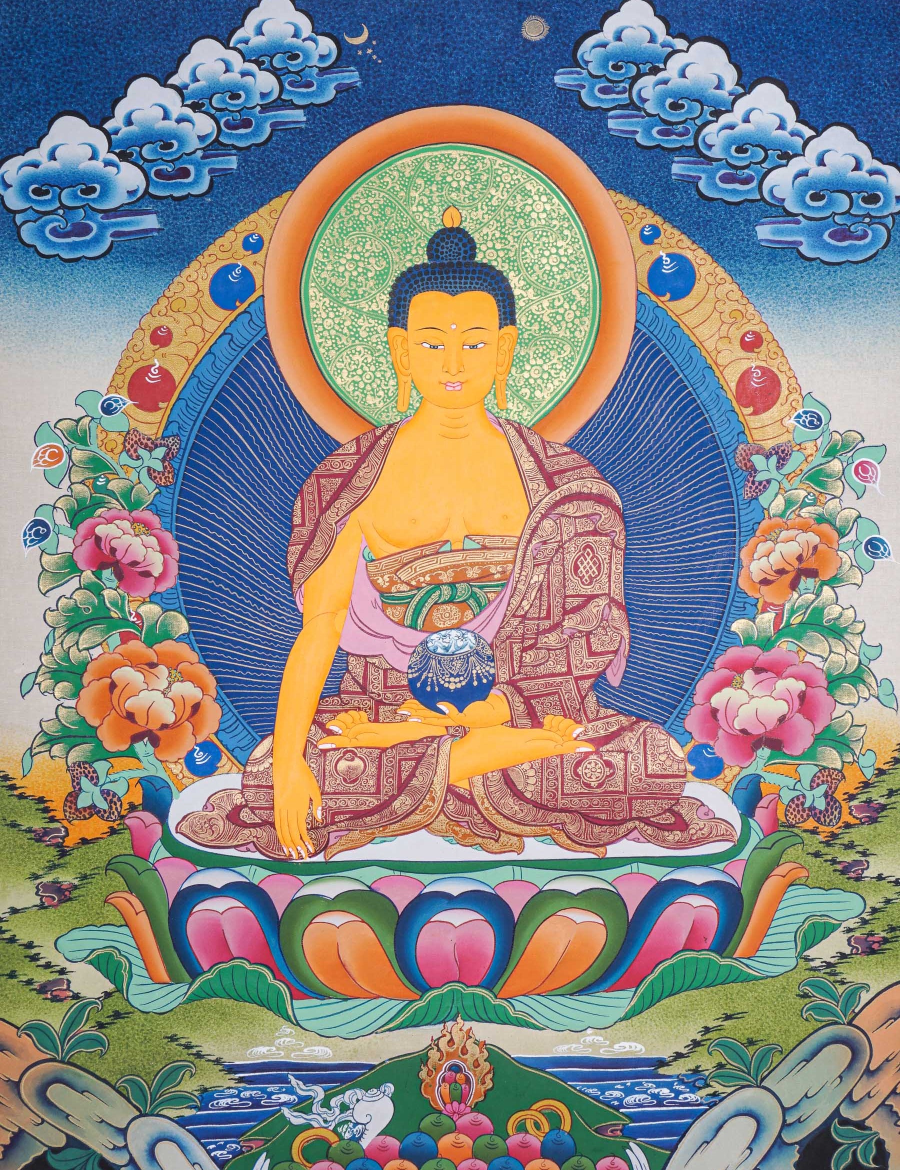 Shakyamuni Buddha Thangka - Buddhist Painting 