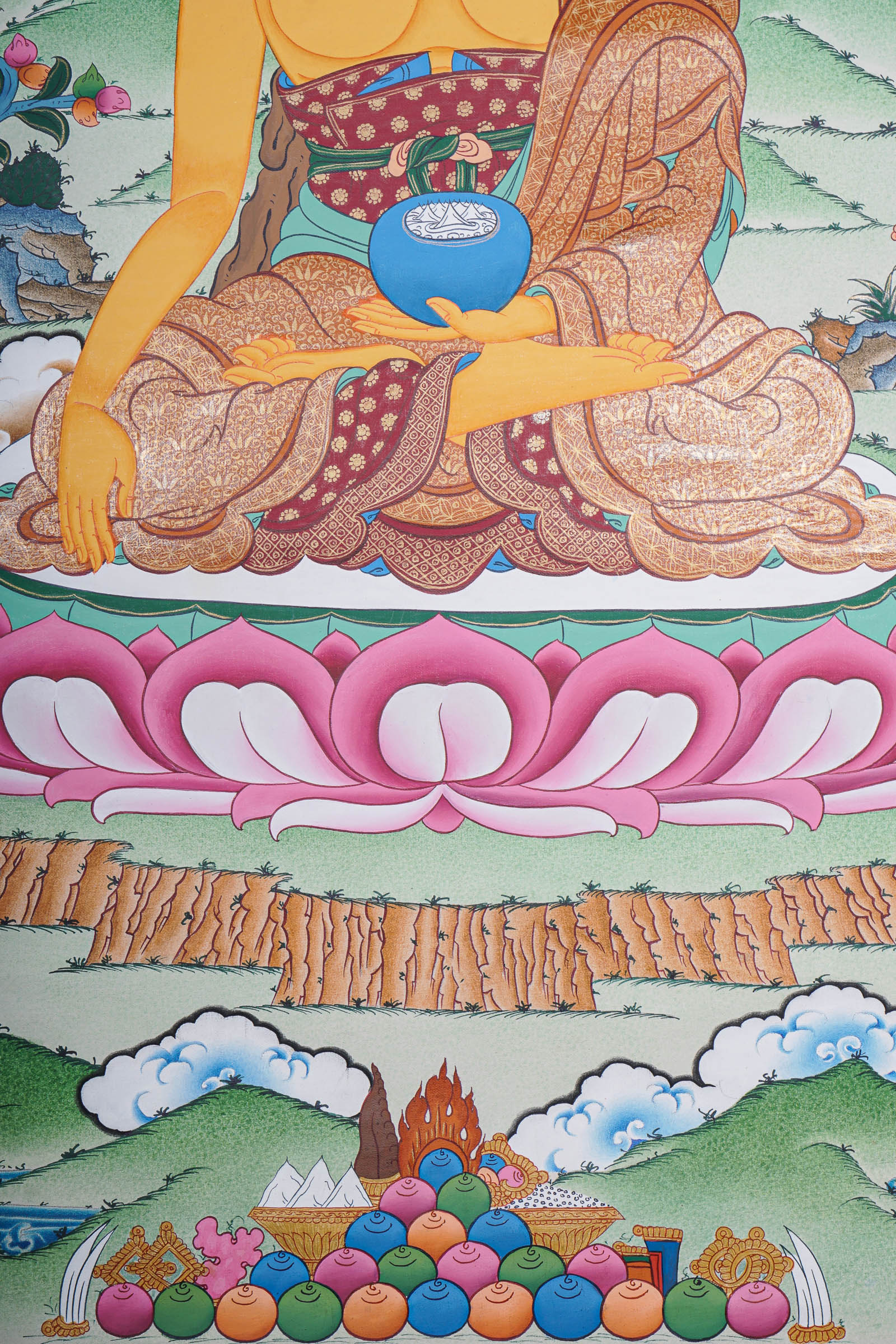 Shakyamuni Buddha Thangka - Handpainted Art