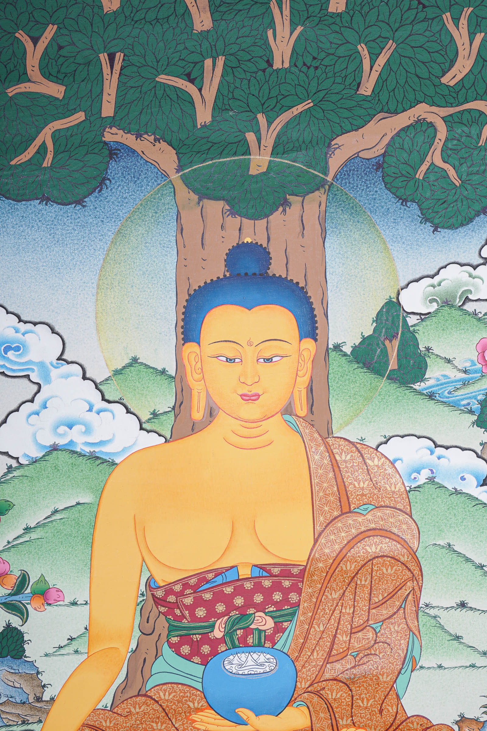 Shakyamuni Buddha Thangka - Handpainted Art