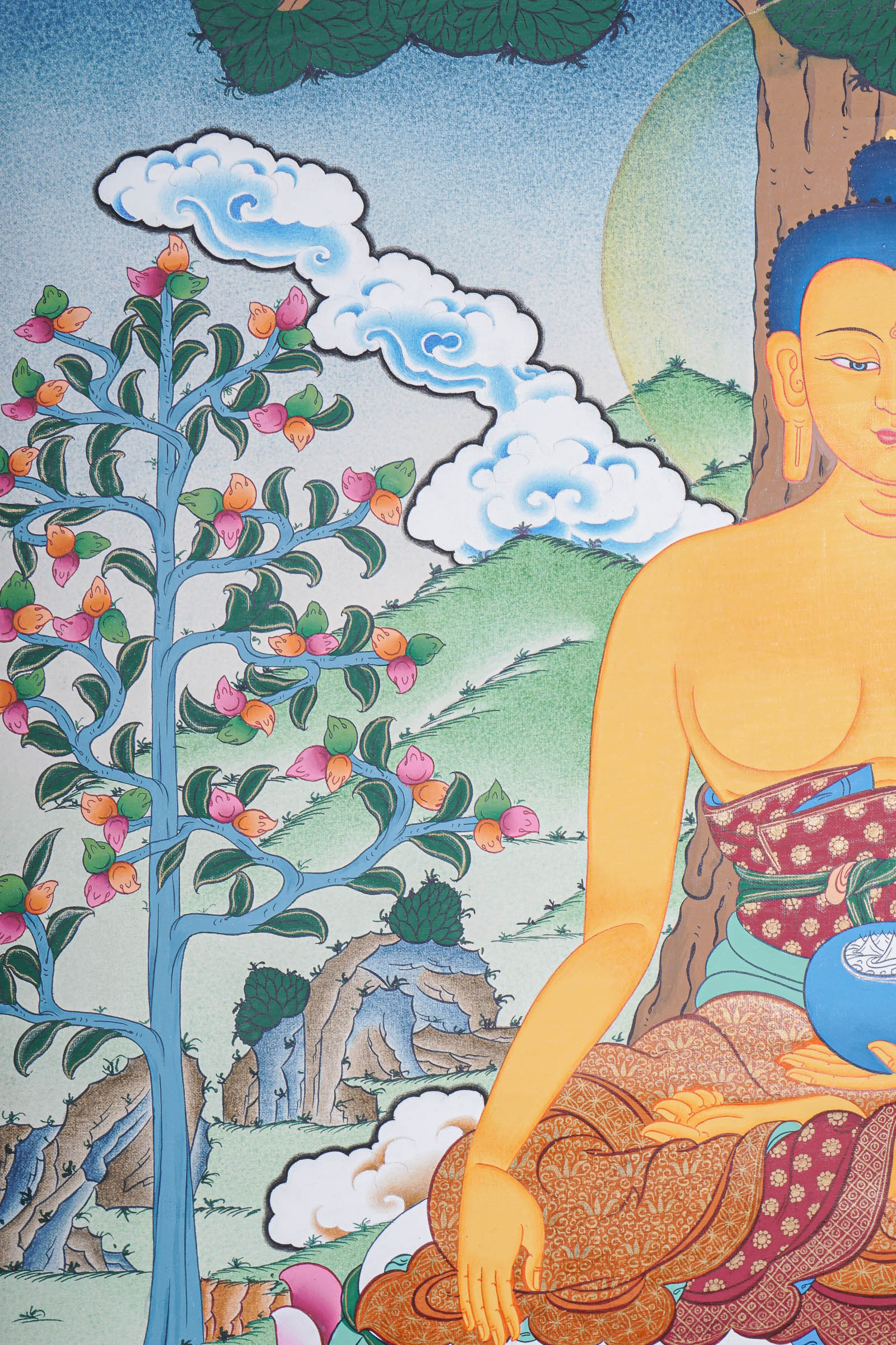 Shakyamuni Buddha Thangka - Handpainted Art