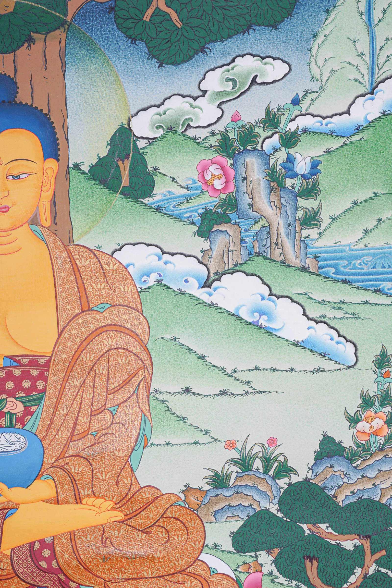 Shakyamuni Buddha Thangka - Handpainted Art