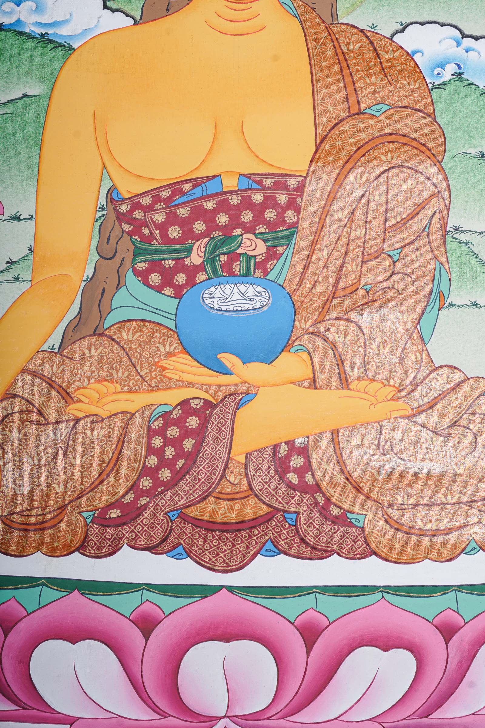 Shakyamuni Buddha Thangka - Handpainted Art