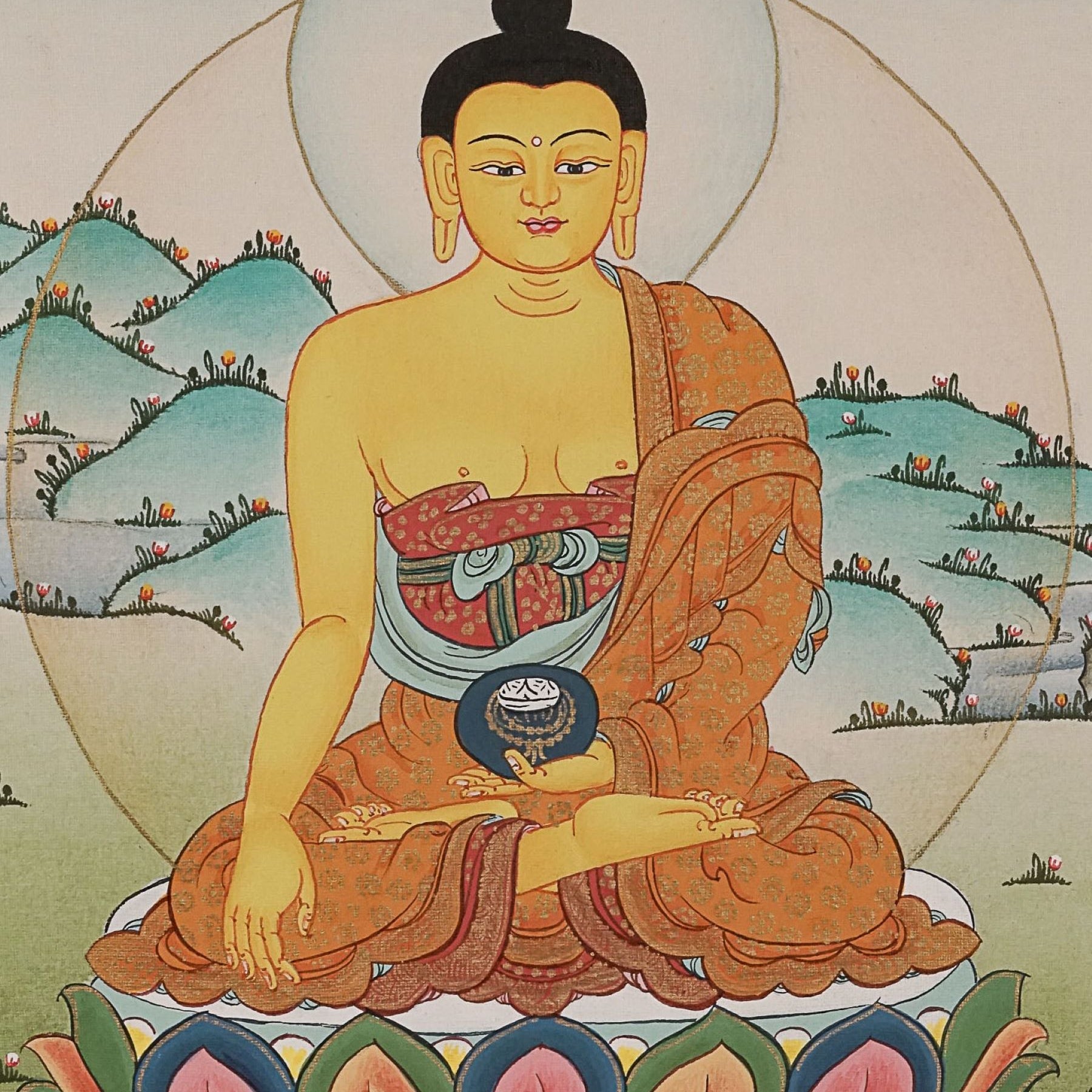 Shakyamuni Buddha Thangka - Tibetan Painting