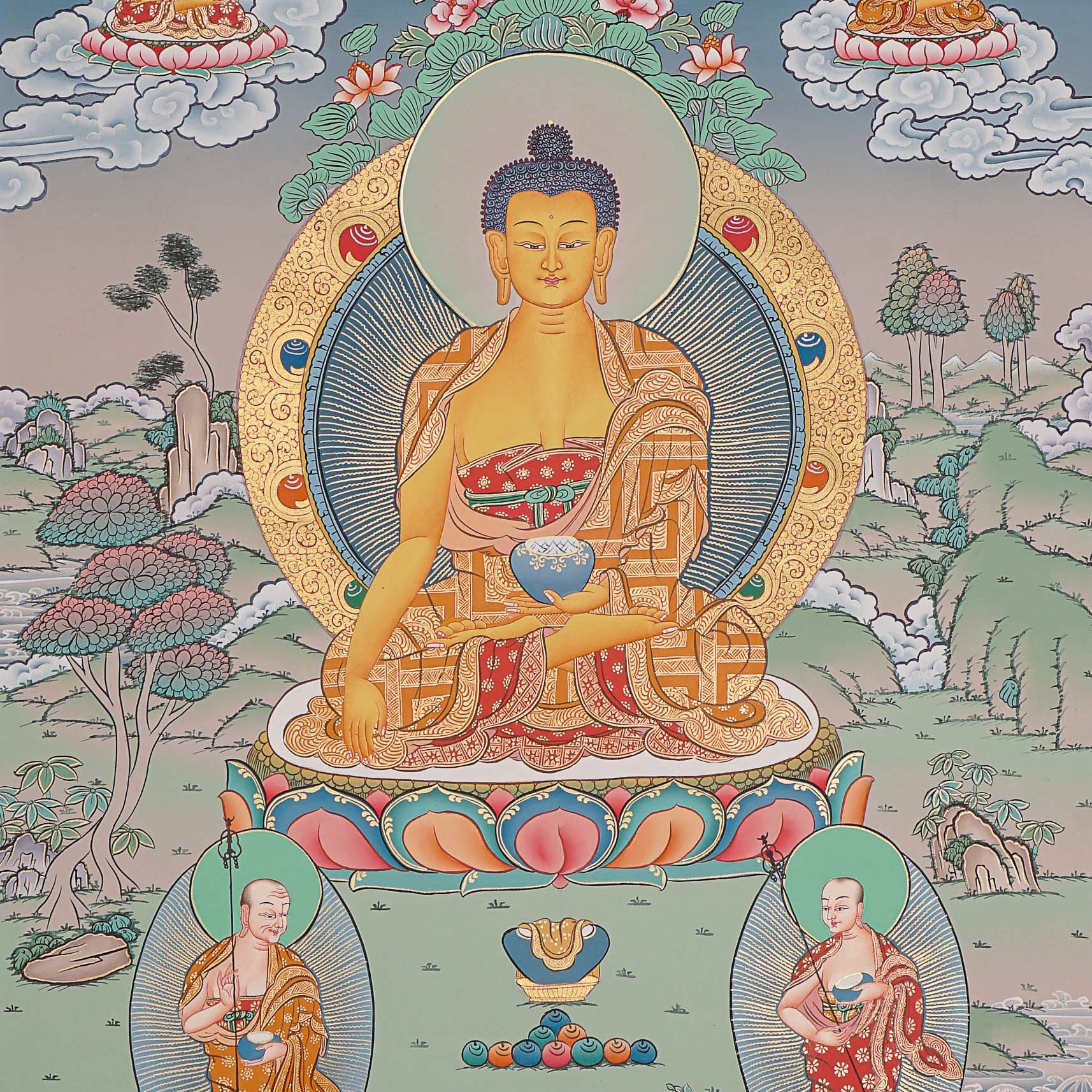 Shakyamuni Buddha Thangka - Tibetan Painting 