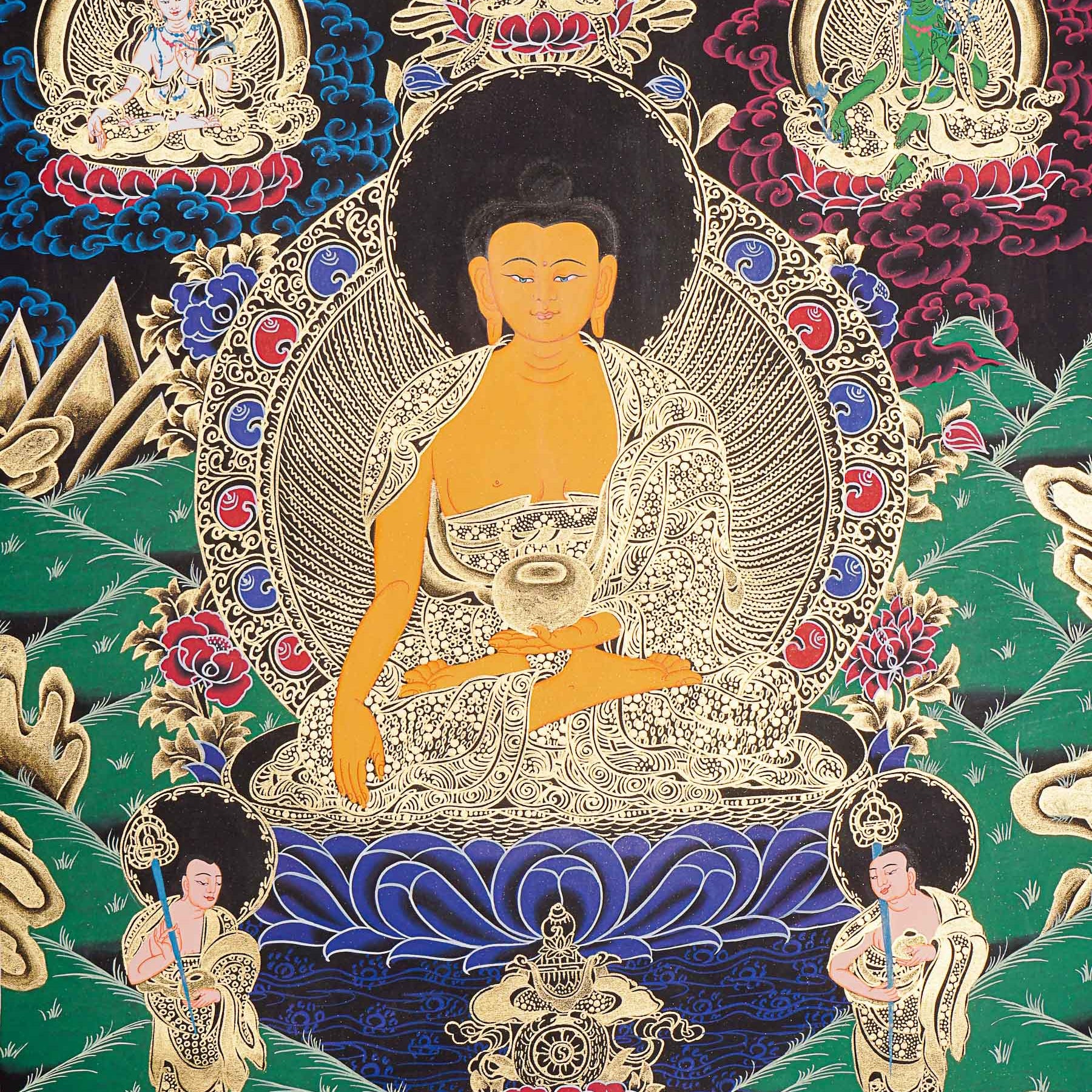 Shakyamuni Buddha Thangka - Handpainted Art