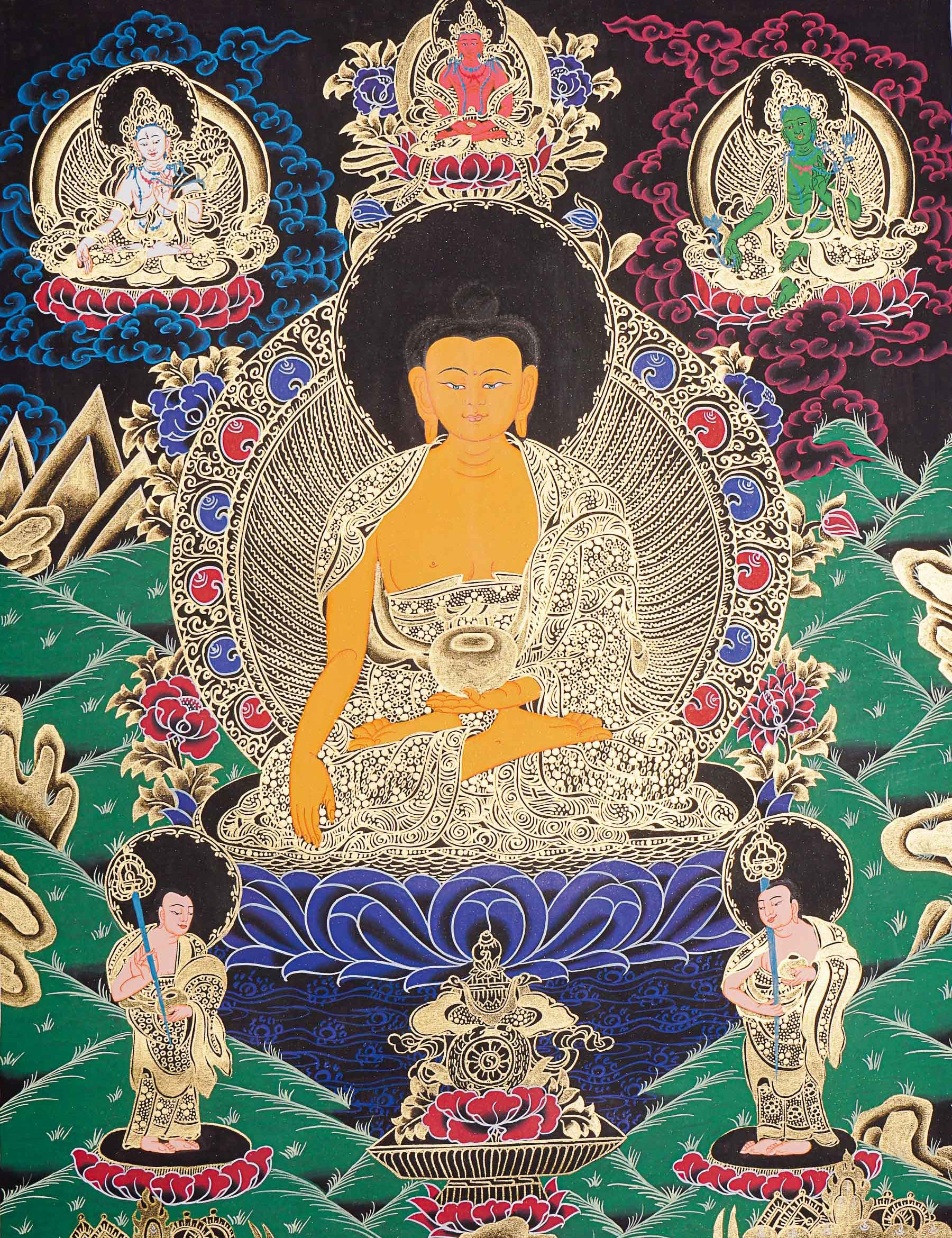 Shakyamuni Buddha Thangka - Handpainted Art