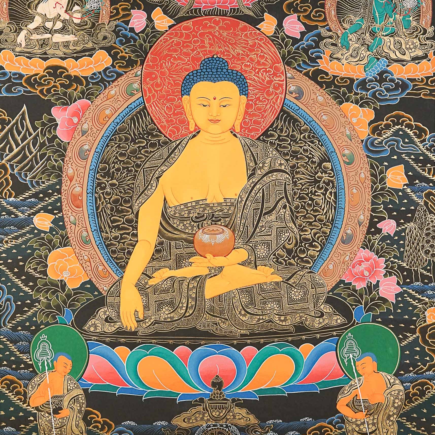 Shakyamuni Buddha Thangka Painting for wall hanging decor.