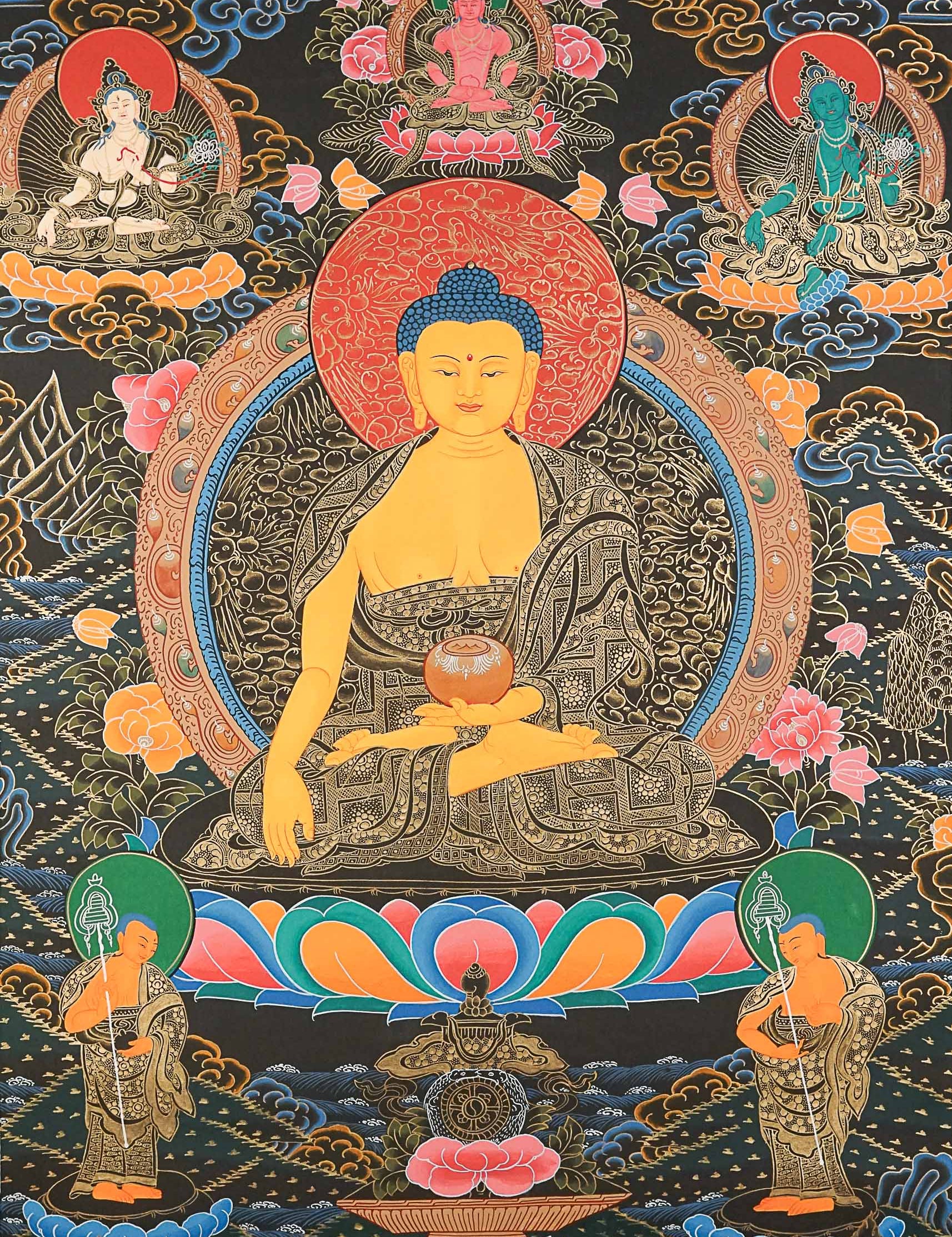 Shakyamuni Buddha Thangka Painting for wall hanging decor.