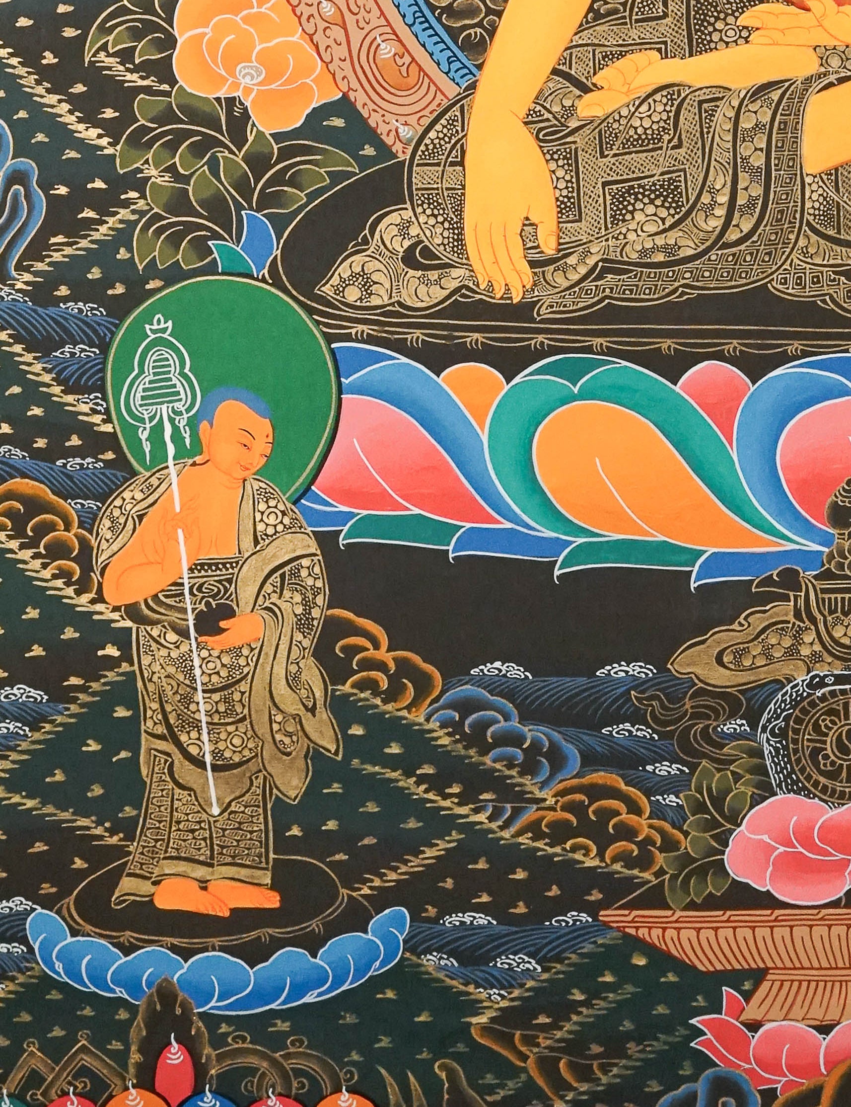 Shakyamuni Buddha Thangka Painting for wall hanging decor.