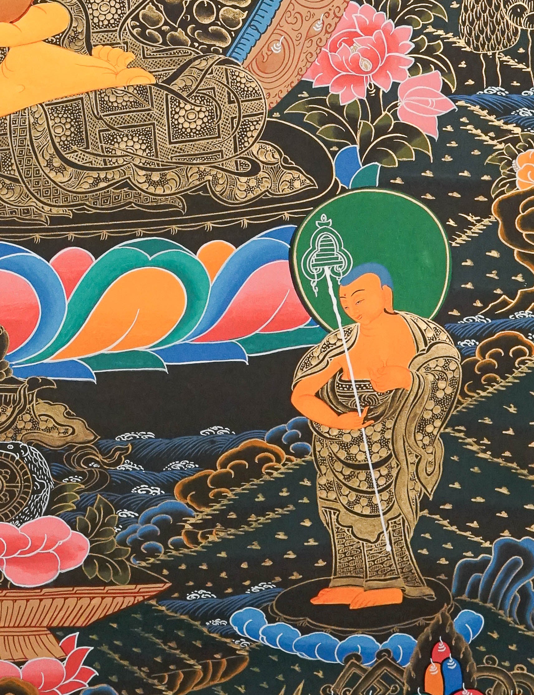 Shakyamuni Buddha Thangka Painting for wall hanging decor.